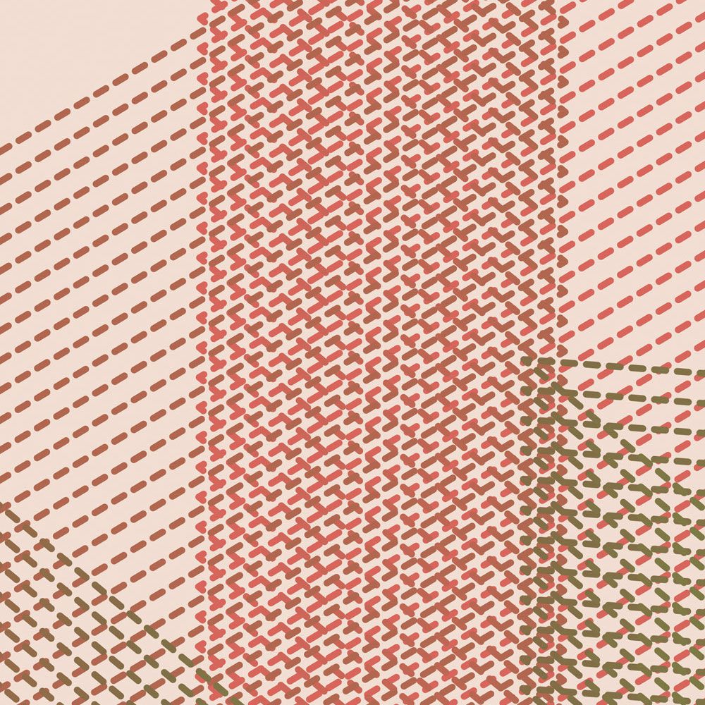             Fotomurali »mesh 2« - Disegno astratto in 3D - Materiali non tessuto rosso, verde e chiaro
        