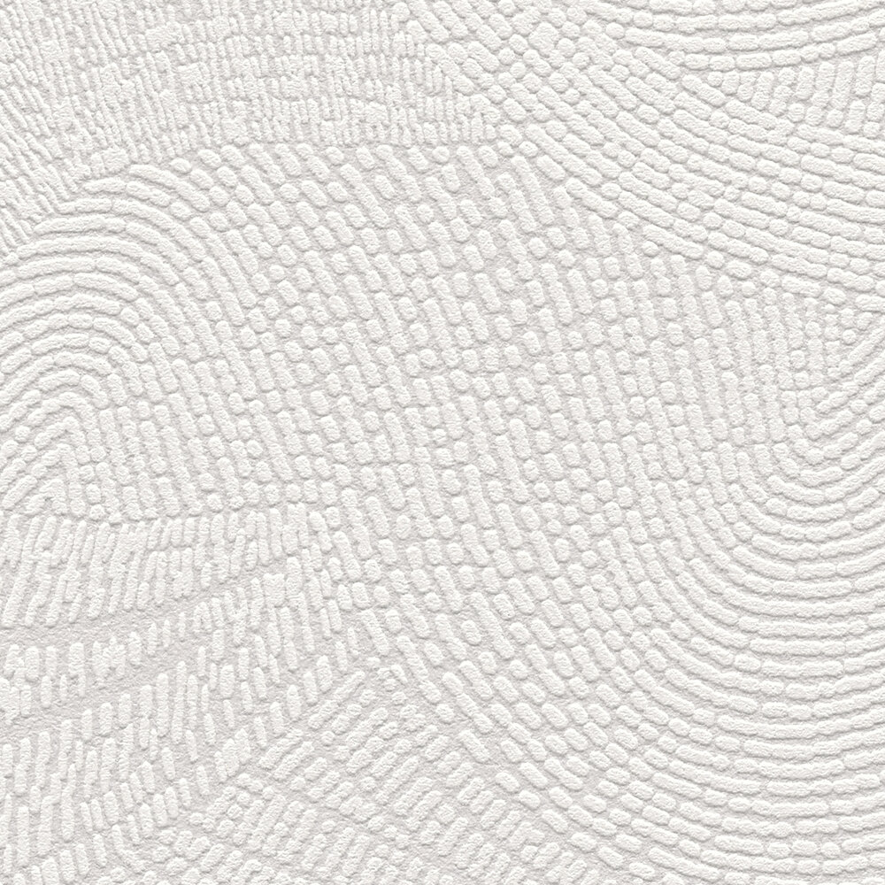             Graphic wave pattern non-woven wallpaper - grey, white
        