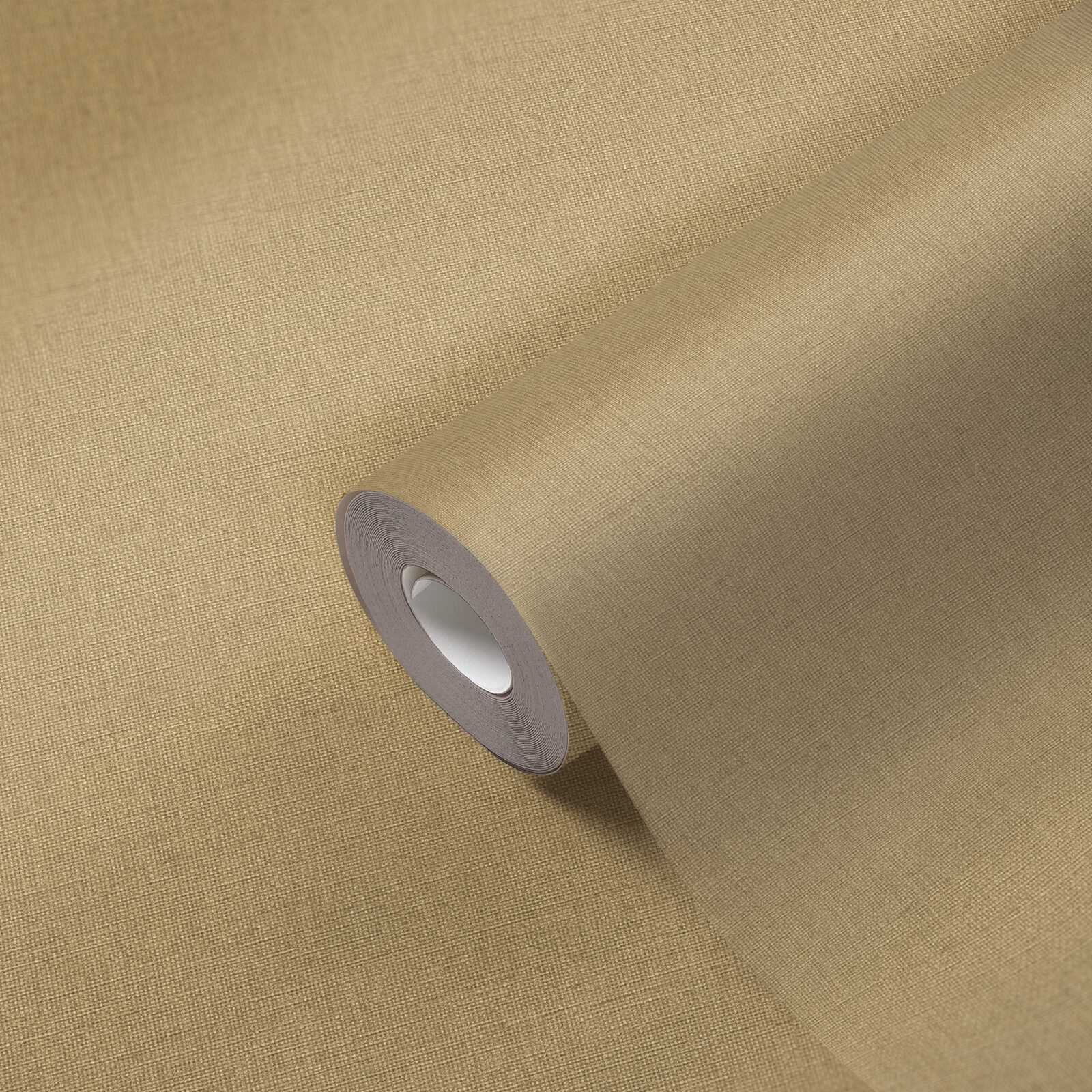             Plain-coloured non-woven wallpaper in fabric design - beige, gold
        