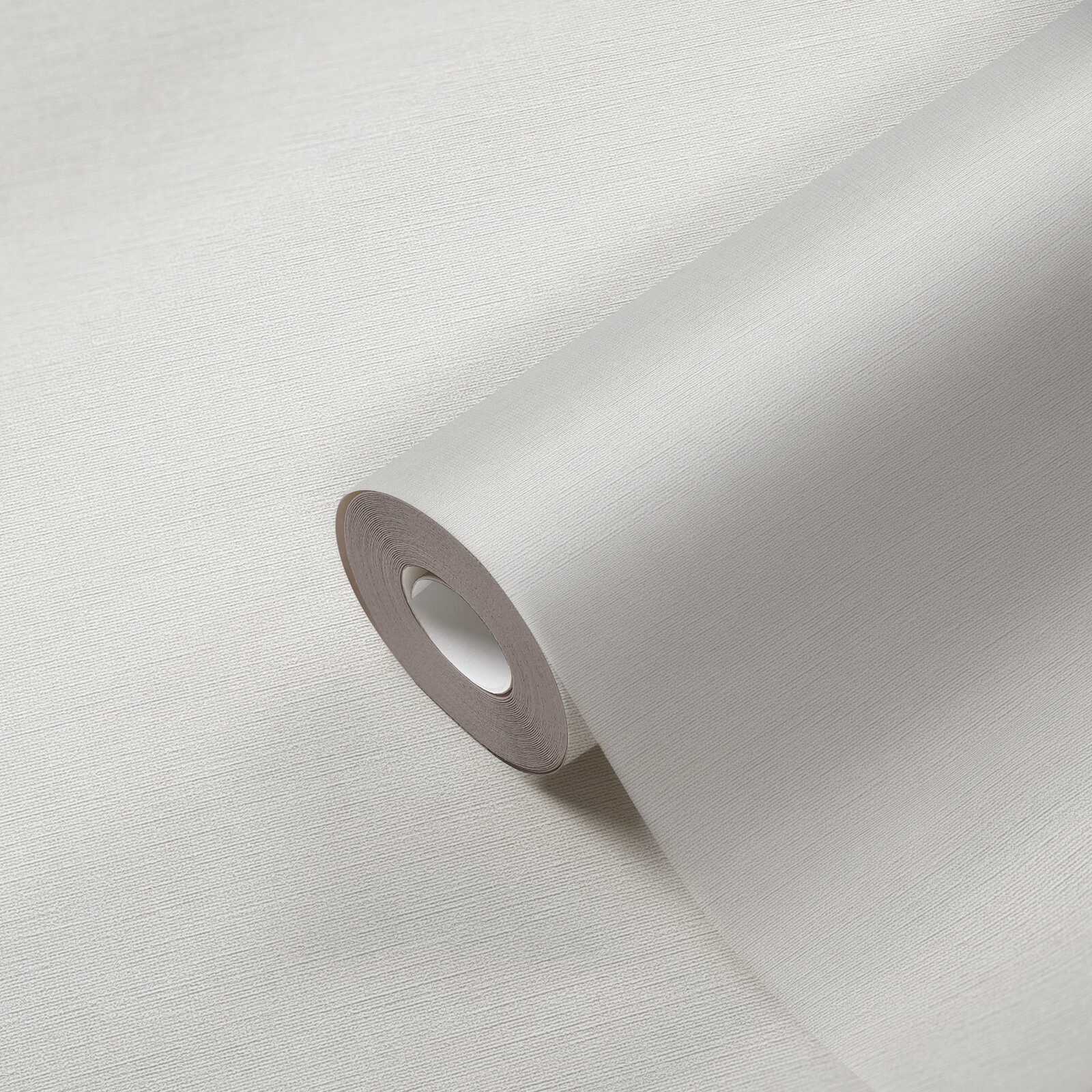             Non-woven wallpaper uni with textile look in soft colours - white
        