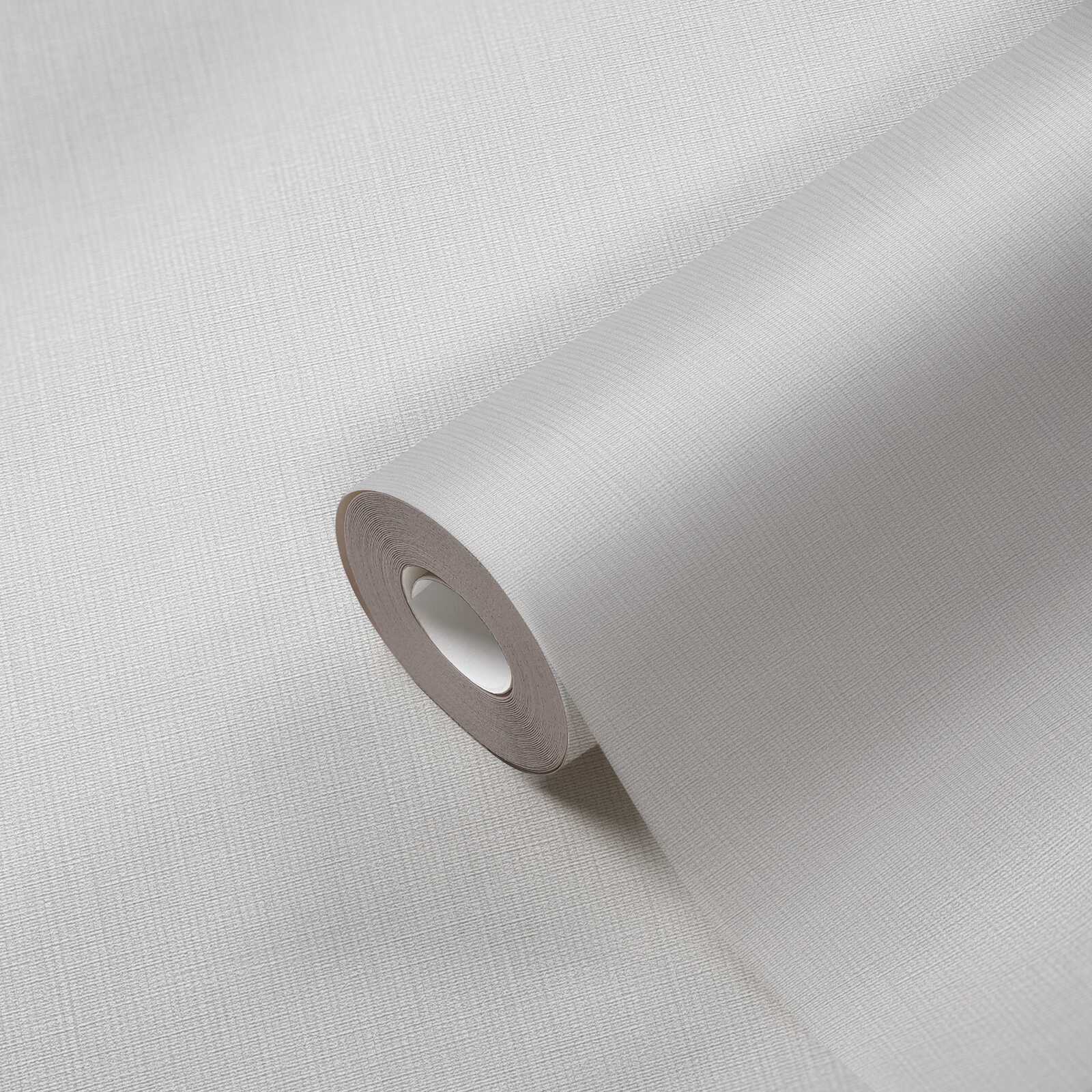             papier peint en papier intissé uni avec motif de tissu dans une teinte sobre - blanc, gris
        