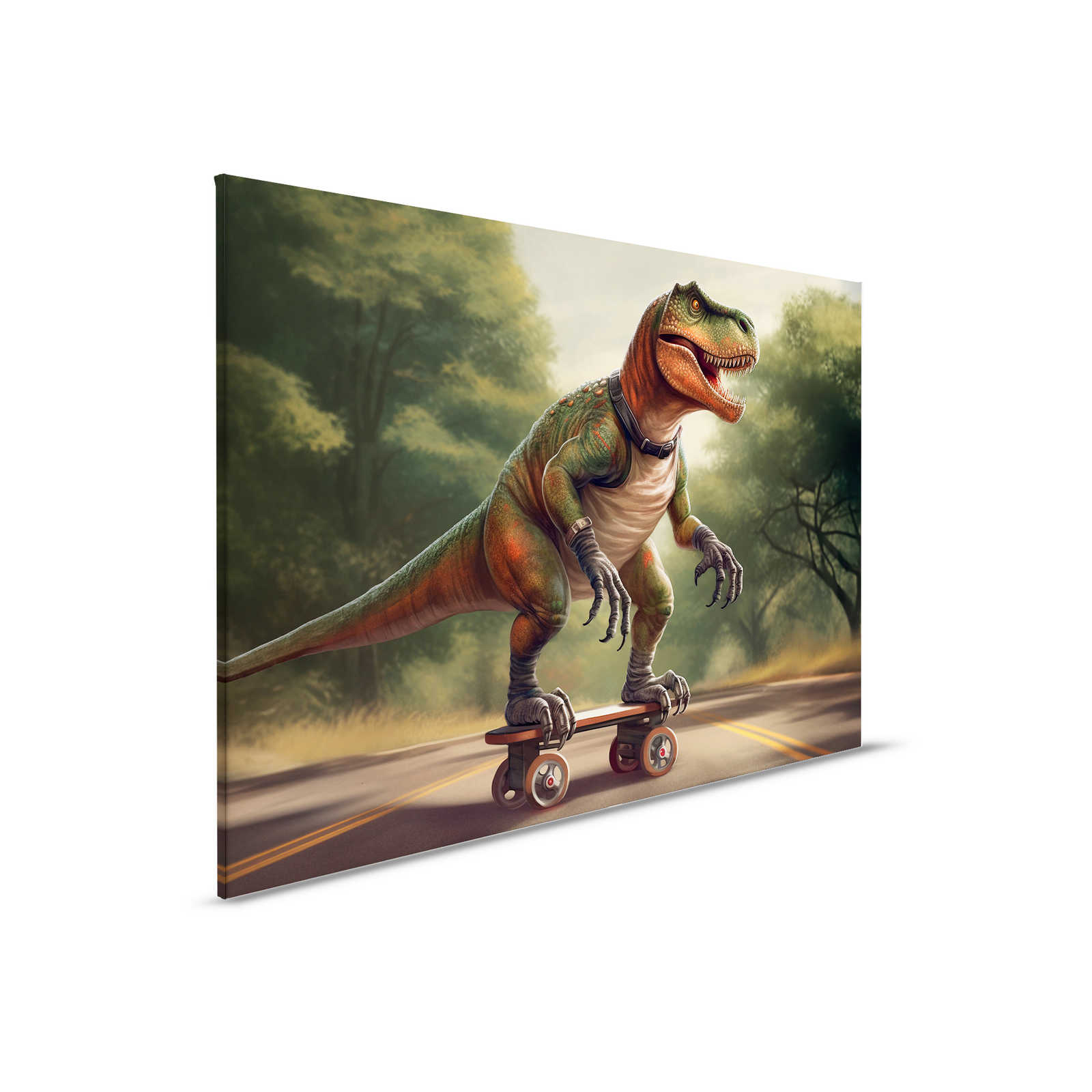         KI Pintura en lienzo »skating t-rex«< - 90 cm x 60 cm
    