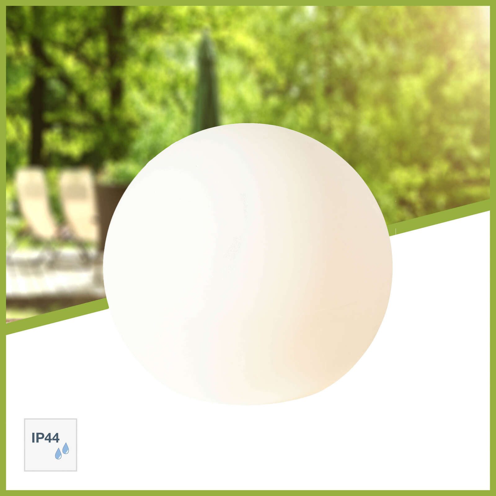             Plastic outdoor light globe - Hans 3 - White
        