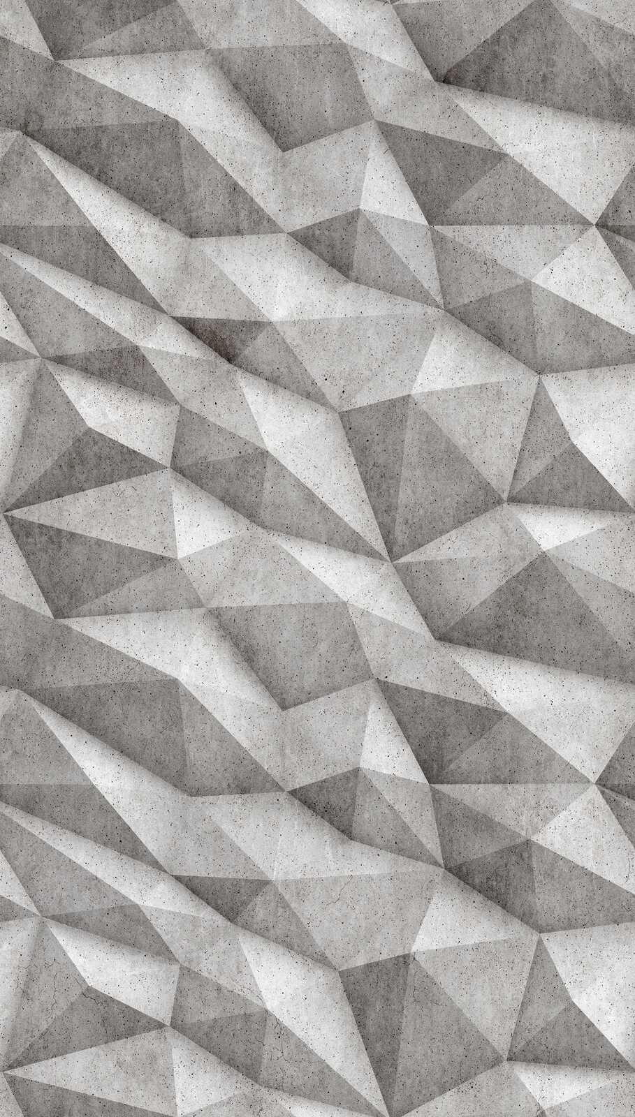             3D non-woven concrete wallpaper with geometric and large-scale pattern repetition - grey
        