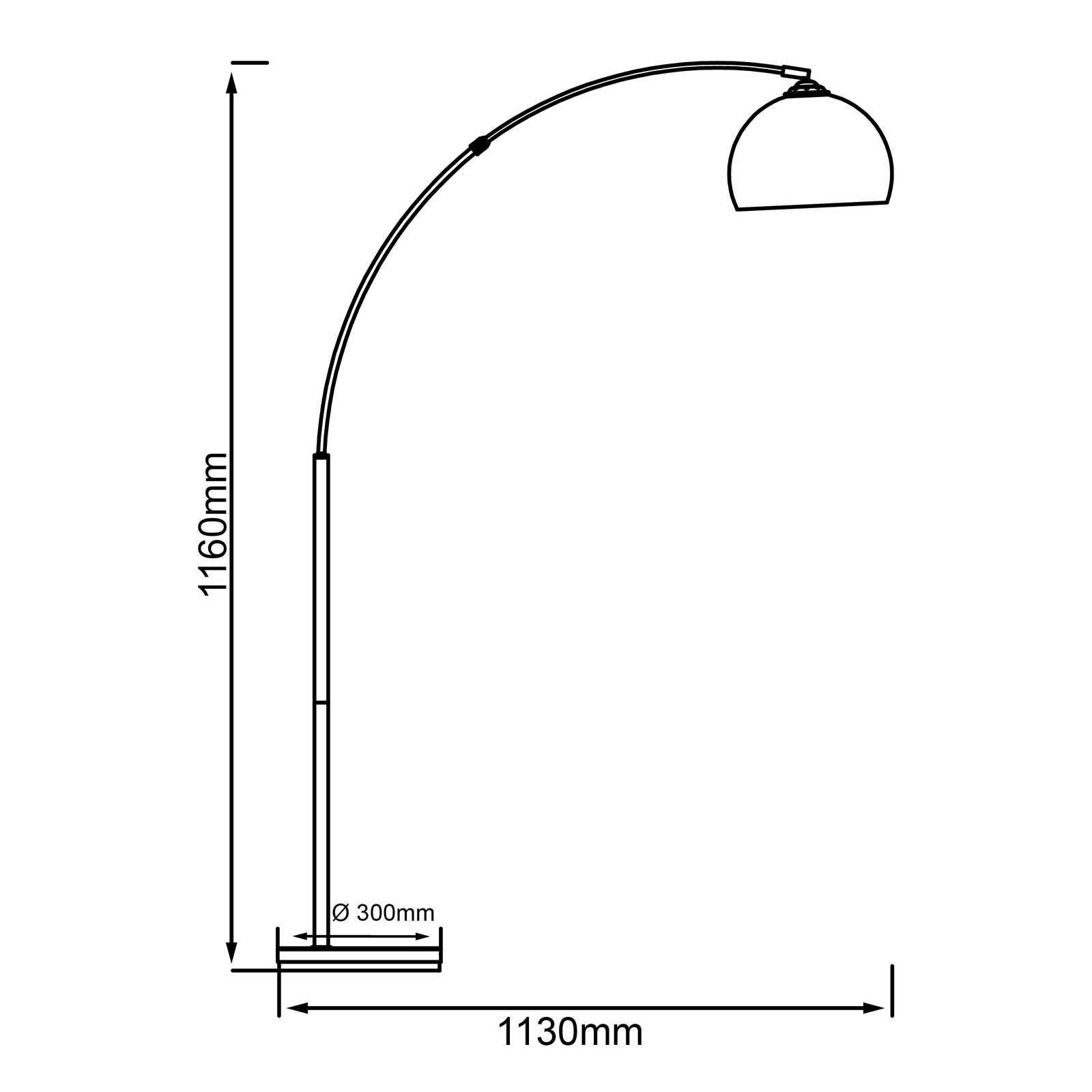             Lámpara de pie arco de plástico - Swantje - Metallic
        