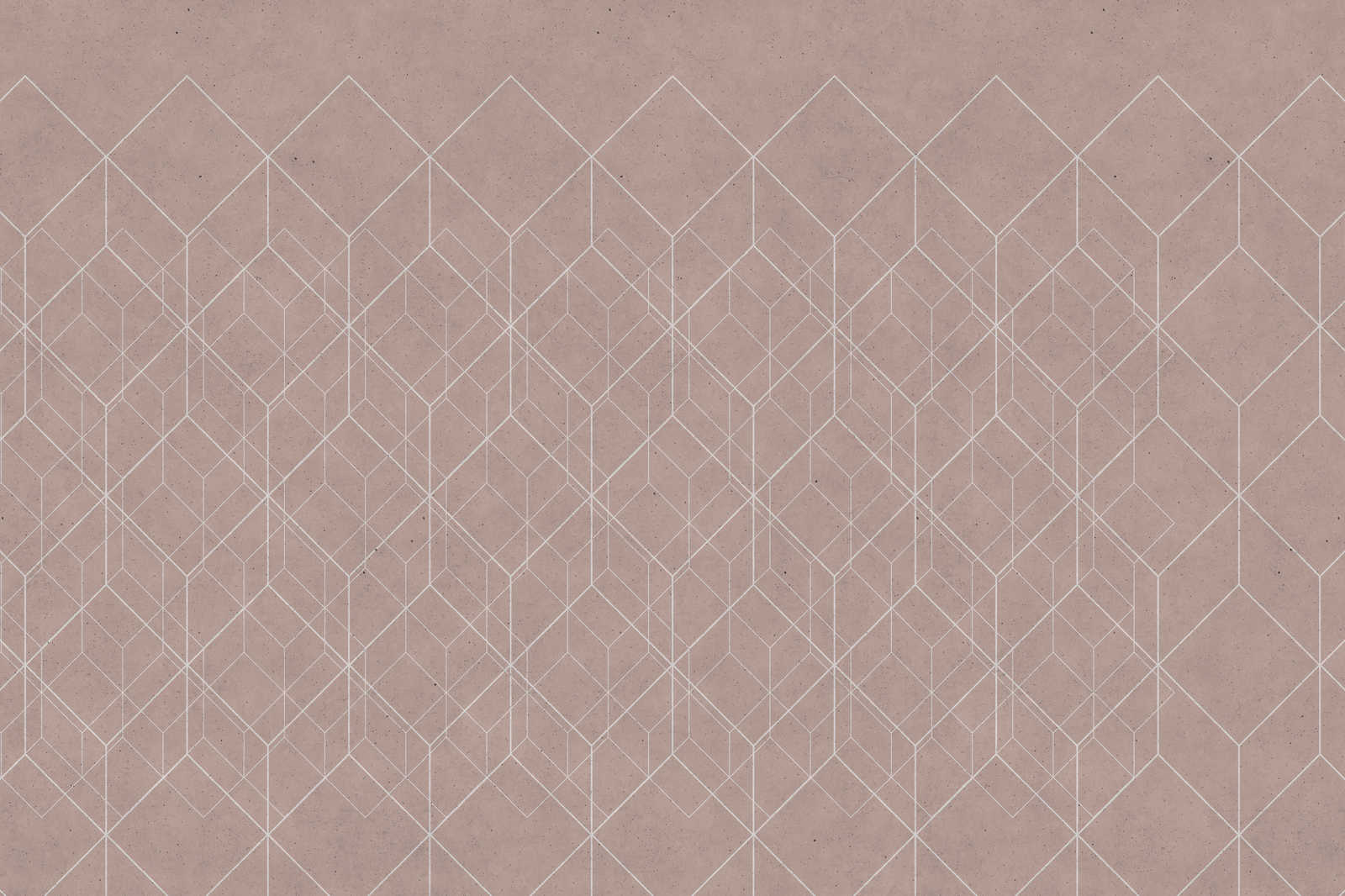             Tela dipinta con motivo geometrico | beige, bianco - 1,20 m x 0,80 m
        