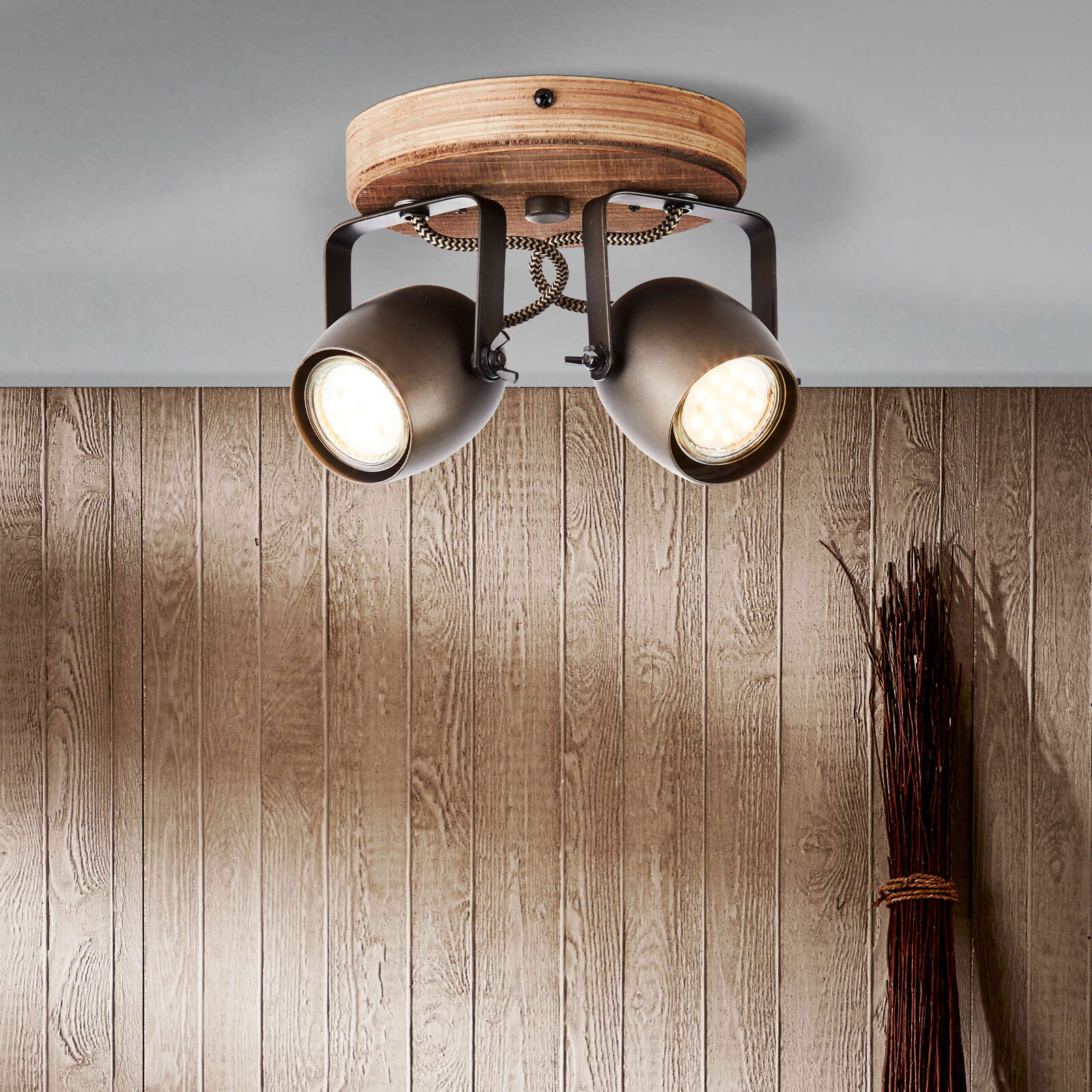             Wooden spotlight shelf - Rio 1 - Black
        