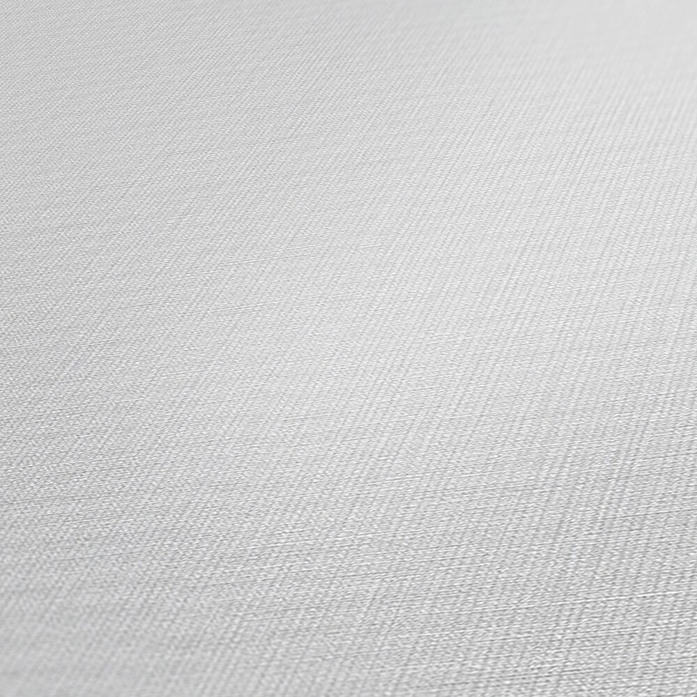             Plain non-woven wallpaper with fabric pattern in a simple colour tone - white, grey
        