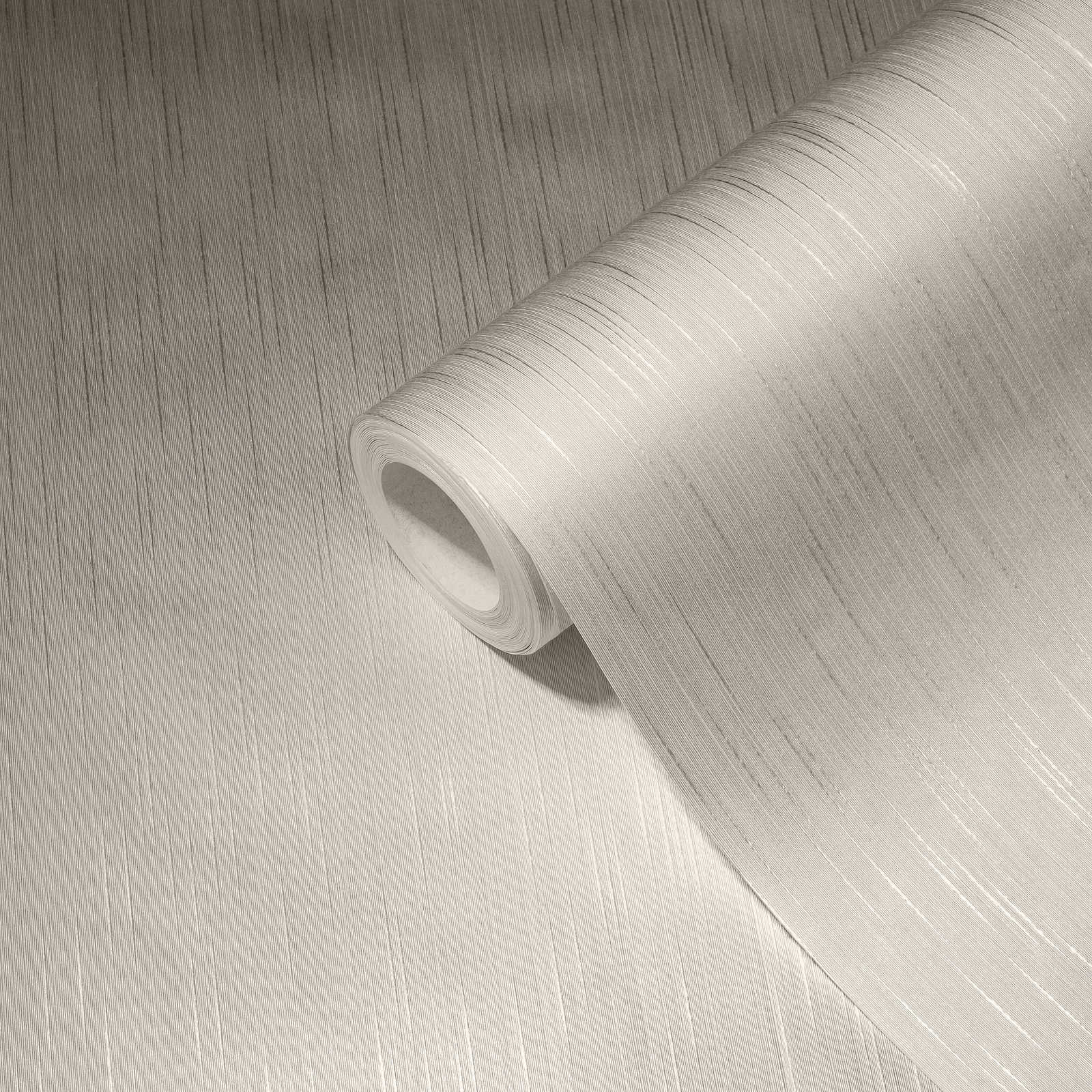             Plain non-woven wallpaper with lined structure pattern - cream
        