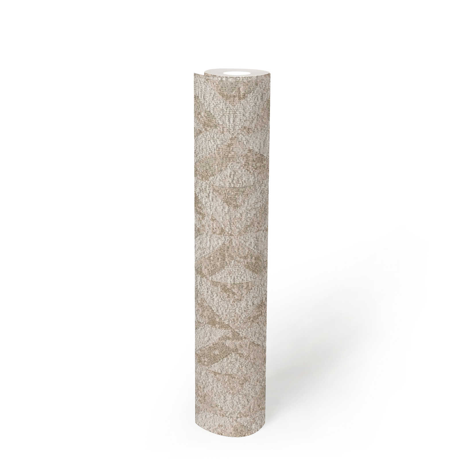             Patterned wallpaper with abstract ornaments - white, gold
        