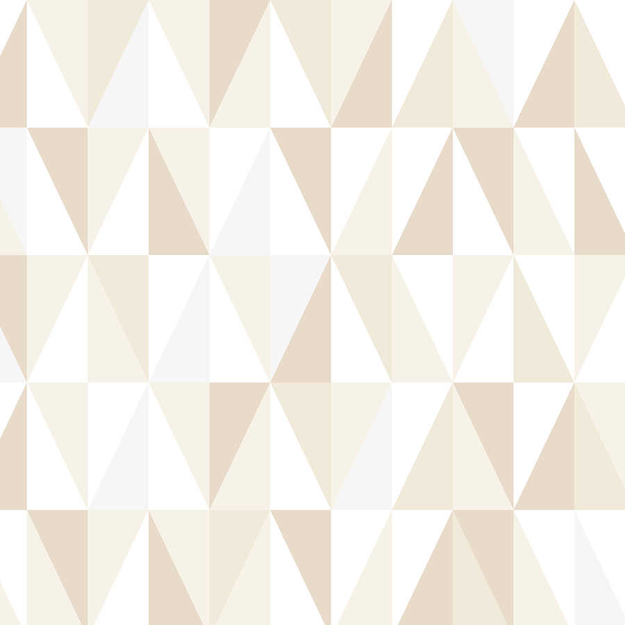Carta da parati design con piccoli triangoli beige su pregiato pile liscio

