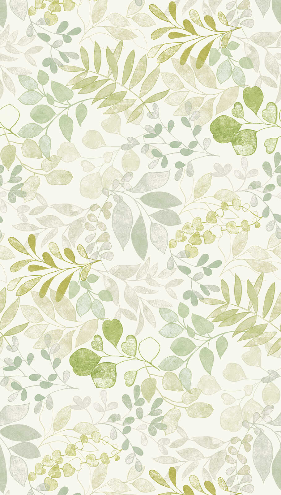             papier peint en papier à motifs XXL avec motif floral aquarelle - crème, vert
        