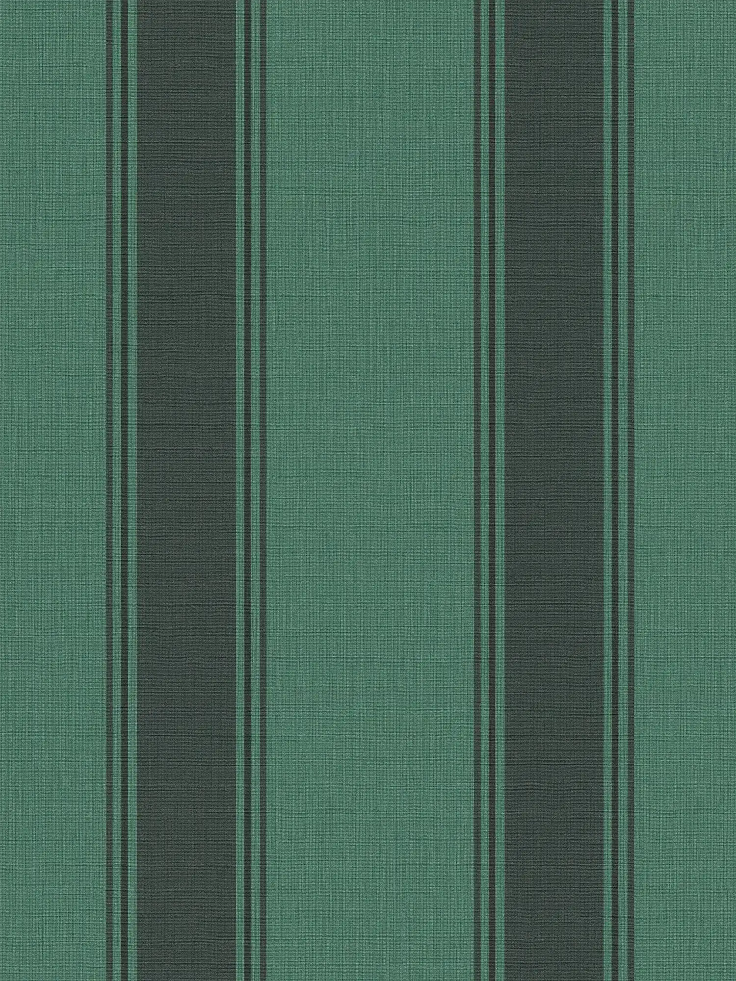 Striped non-woven wallpaper with contrast - green, black, grey
