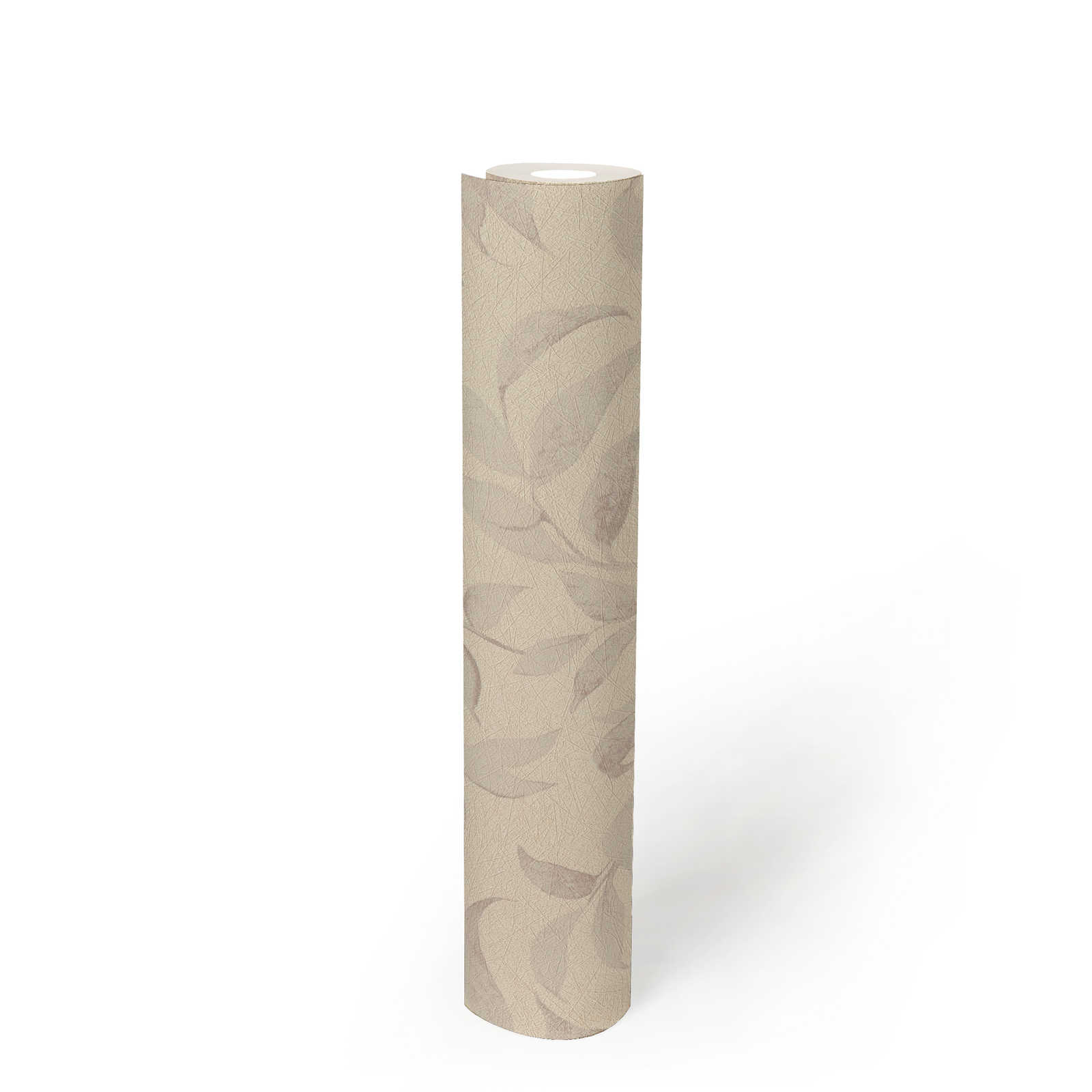             Papel pintado Floral con hojas de textura brillante - gris, plata
        