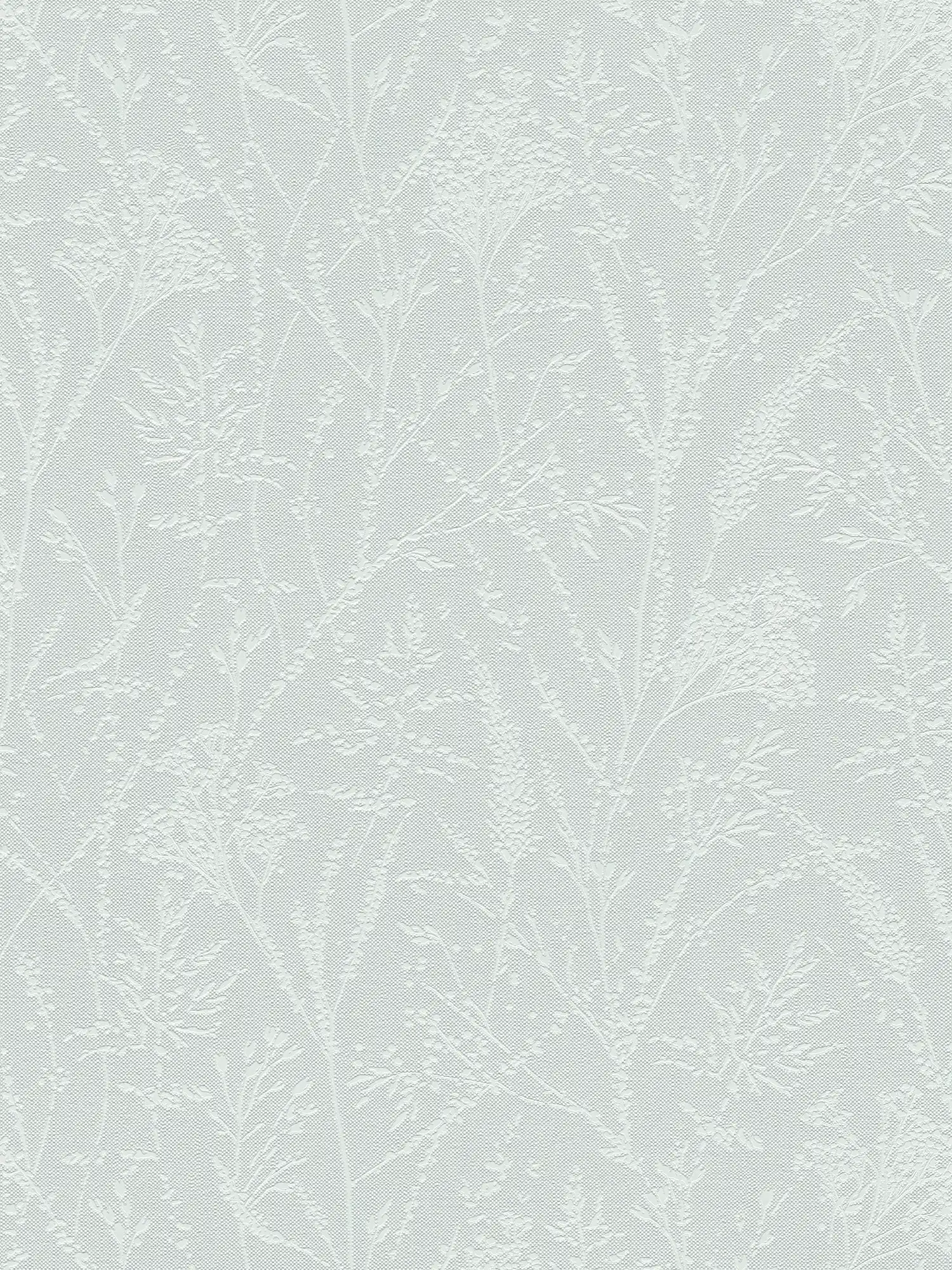             Non-woven wallpaper with vine motif and textile surface - green, light green, white
        