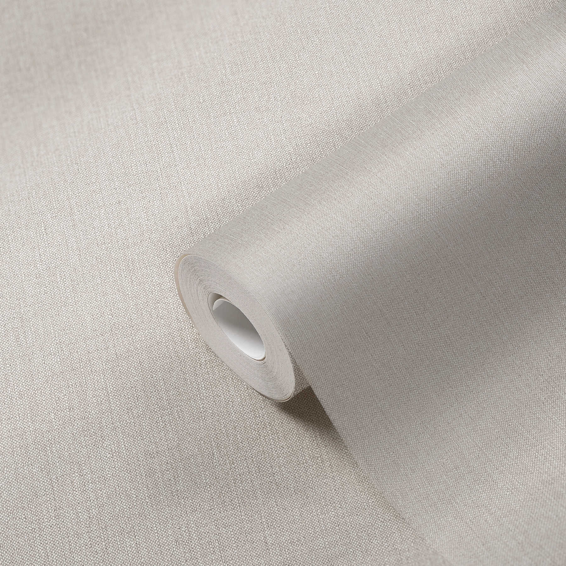             Papel pintado no tejido liso con textura textil ligera - beige
        