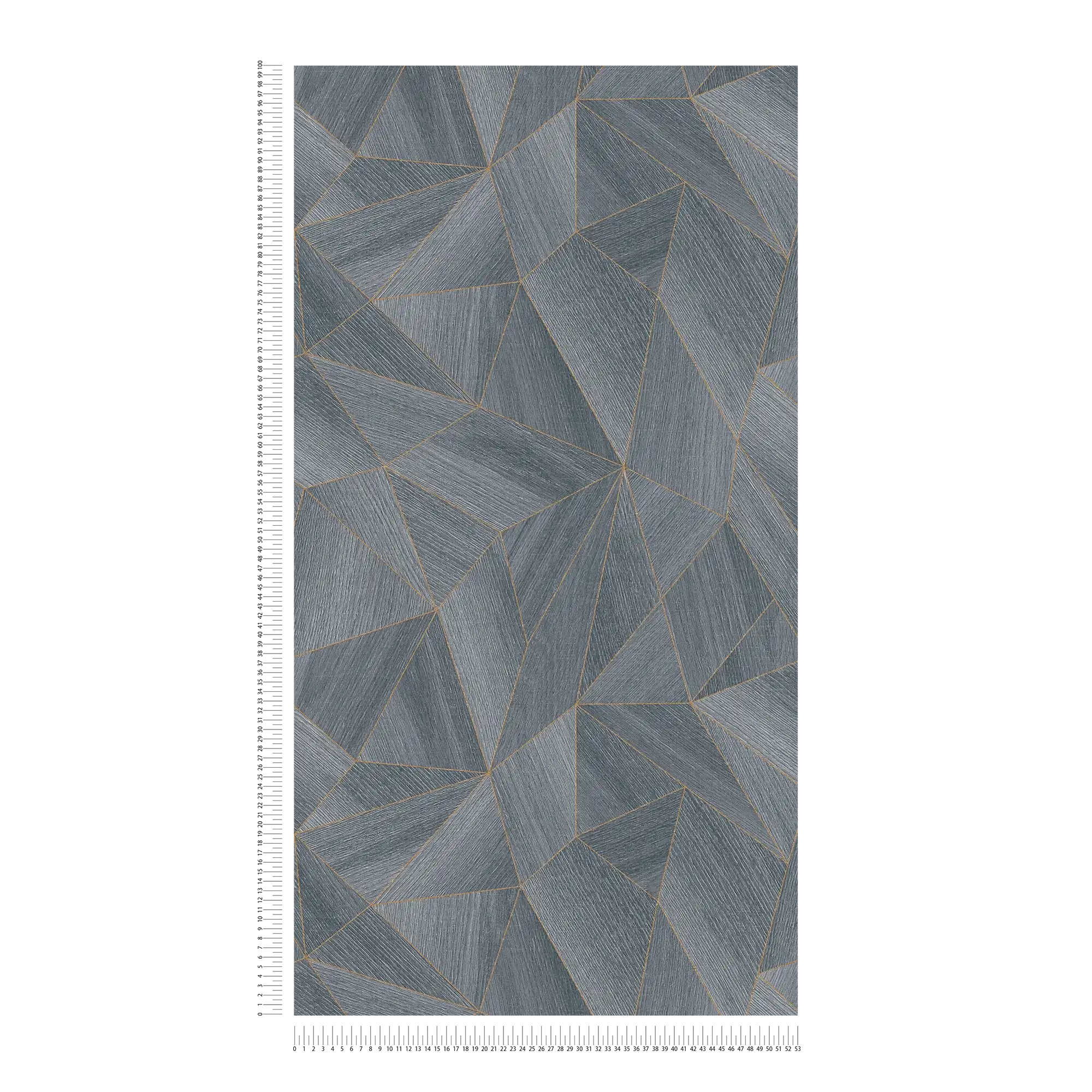             Wood wallpaper geometric pattern & metallic effect - grey, black
        