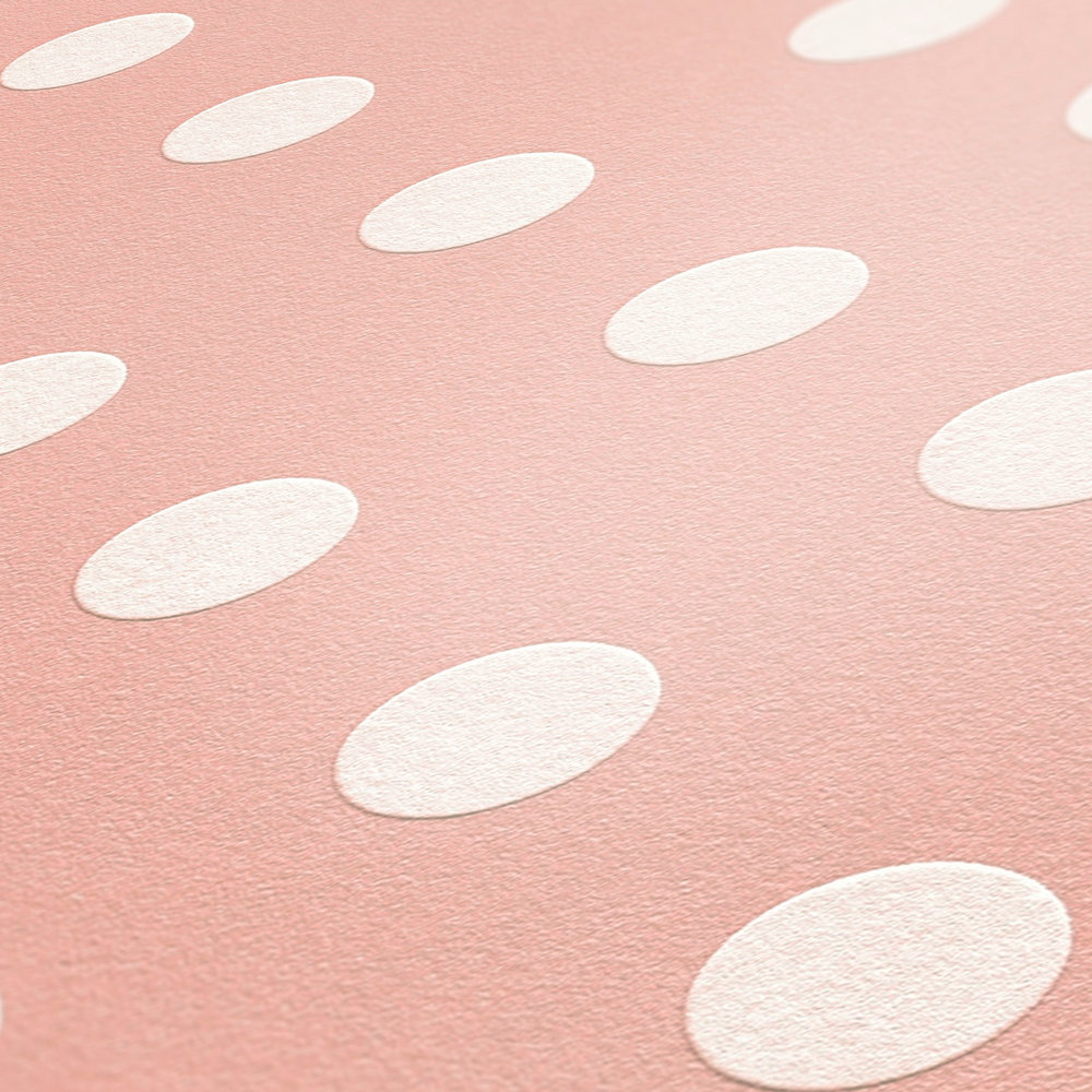             Pink dots wallpaper, polka dots for girls room - pink, white
        