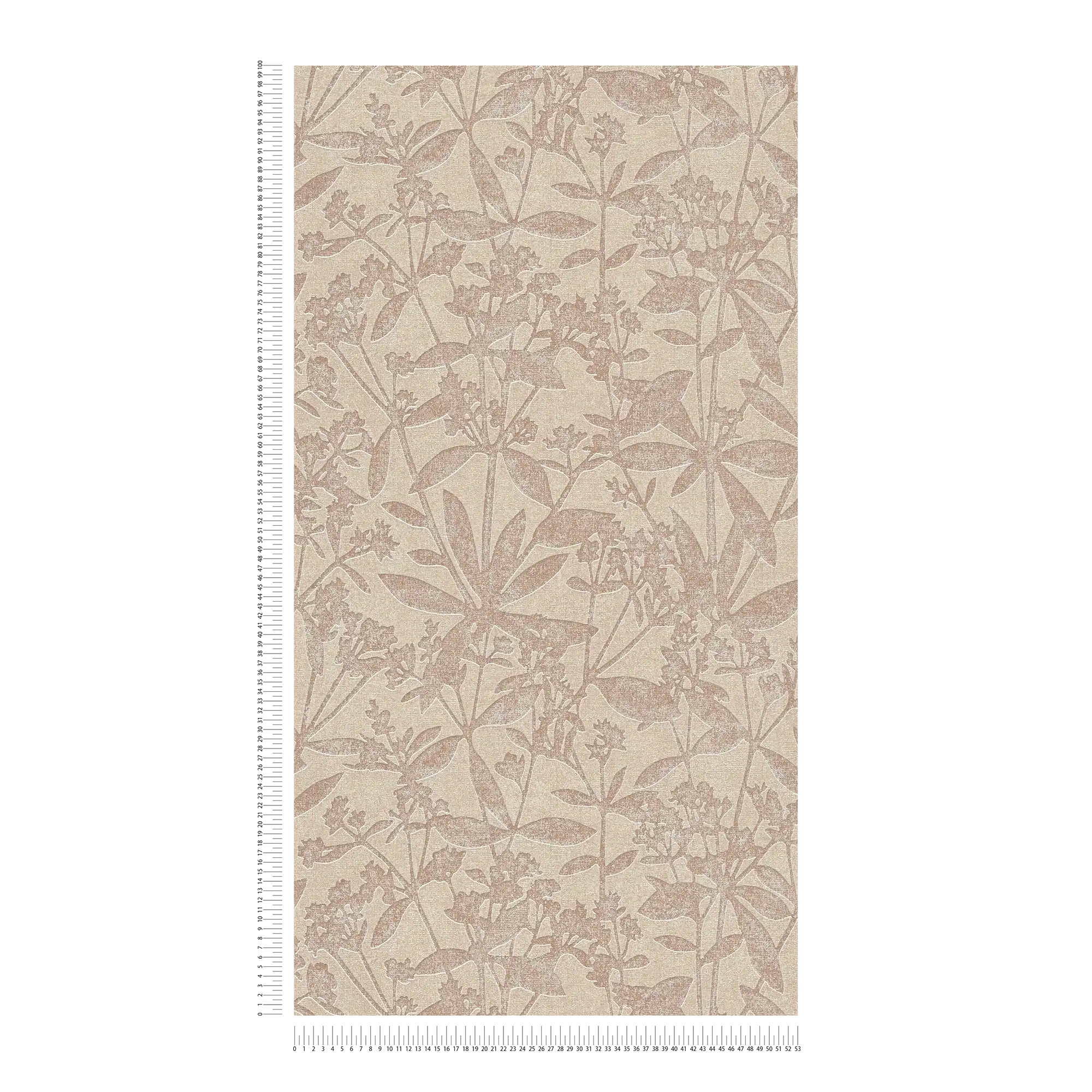             Papier peint intissé floral avec motif à fleurs - beige
        