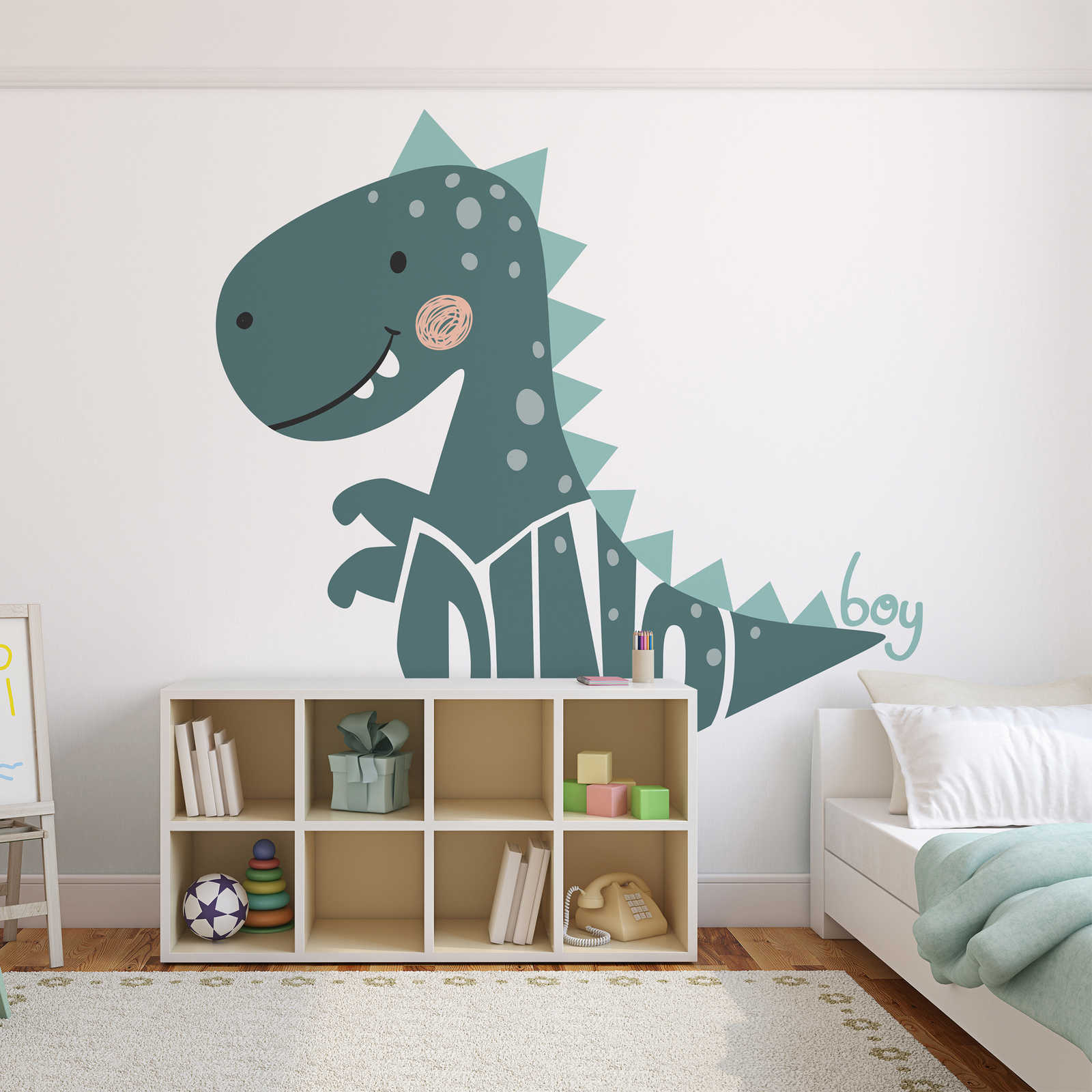 Digital behang voor de kinderkamer met dinosaurus - Glad & licht glanzend vlies
