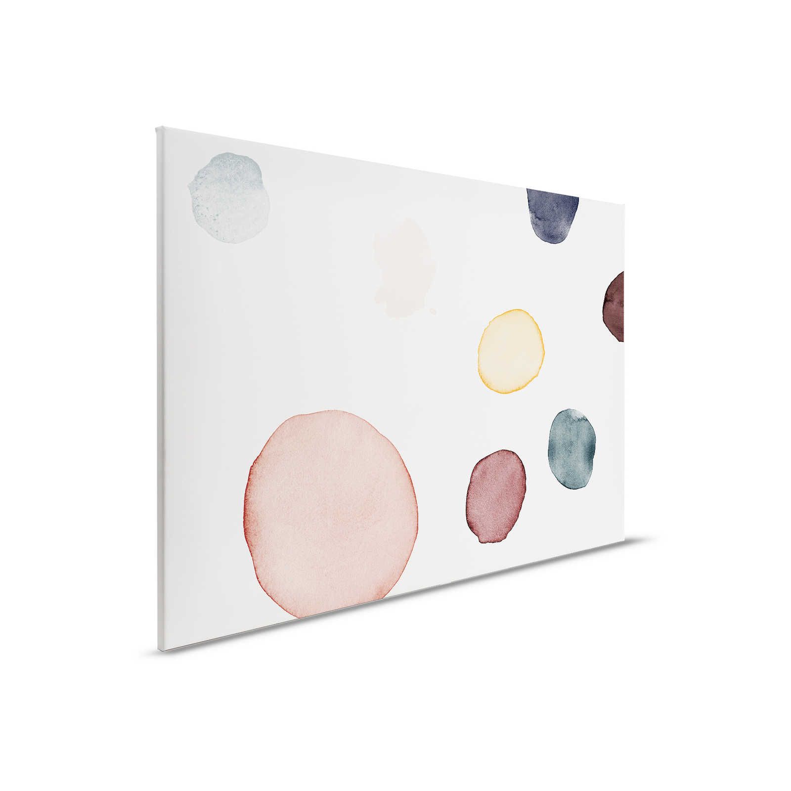 Quadro su tela Acquerello Colore Puntini Design - 0,90 m x 0,60 m

