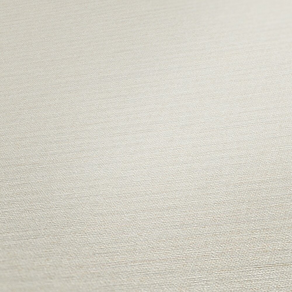             Non-woven wallpaper in a plain fabric pattern - cream, white
        