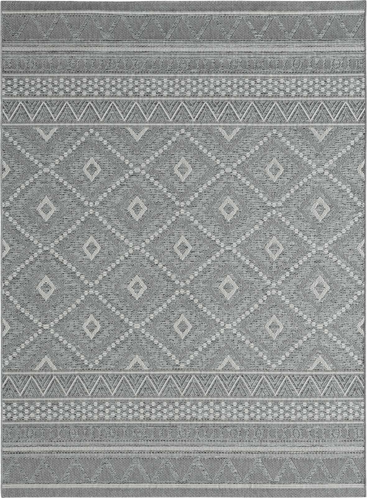             Patterned Outdoor Rug in Grey - 200 x 140 cm
        