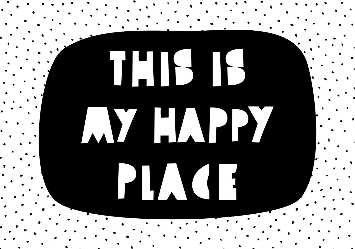             Digital behang voor kinderkamer met opschrift "This is my happy place" - Glad & licht glanzend vlies
        