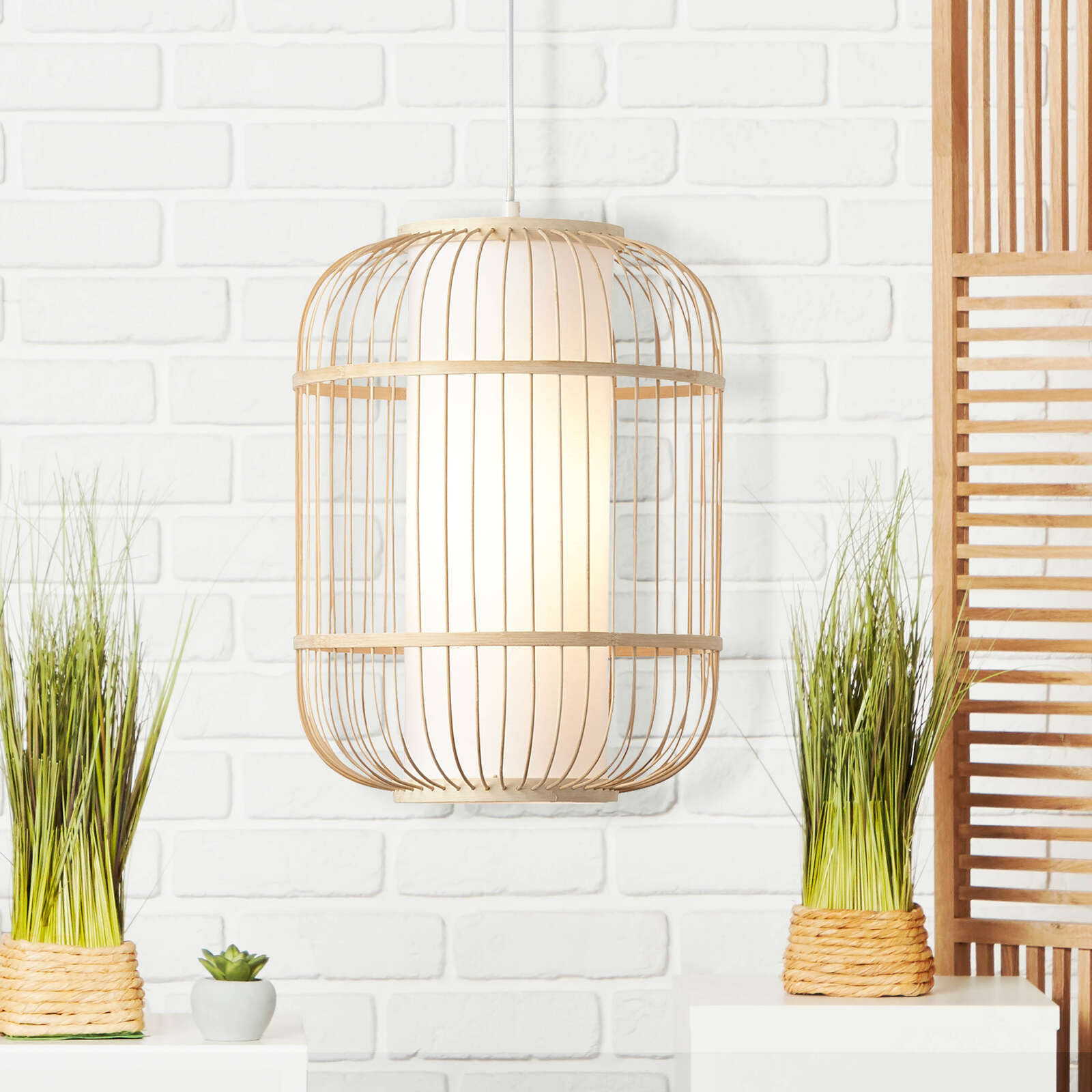             Lámpara colgante de bambú - Charlie 1 - Marrón
        