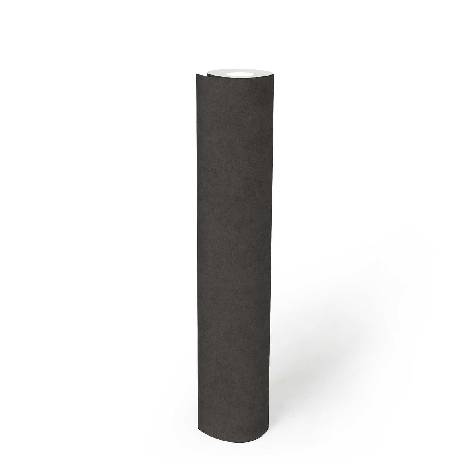             papier peint en papier intissé uni finement structuré - noir
        