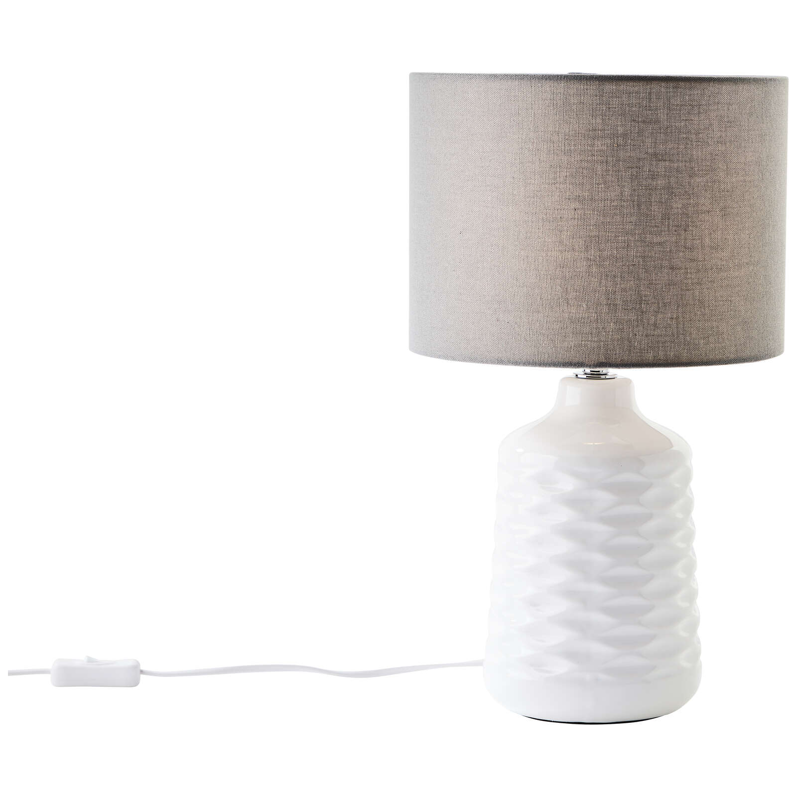             Lampe de table en textile - Jasper 1 - Gris
        
