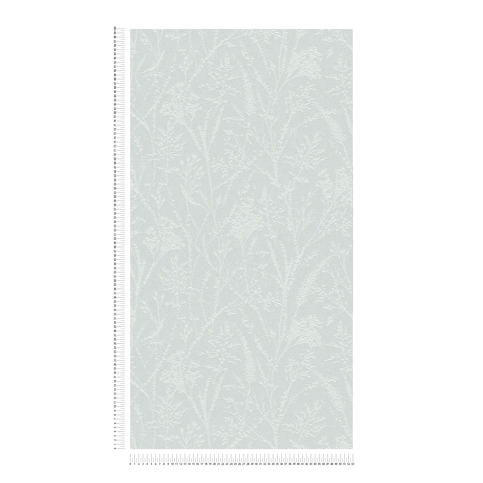             Non-woven wallpaper with vine motif and textile surface - green, light green, white
        