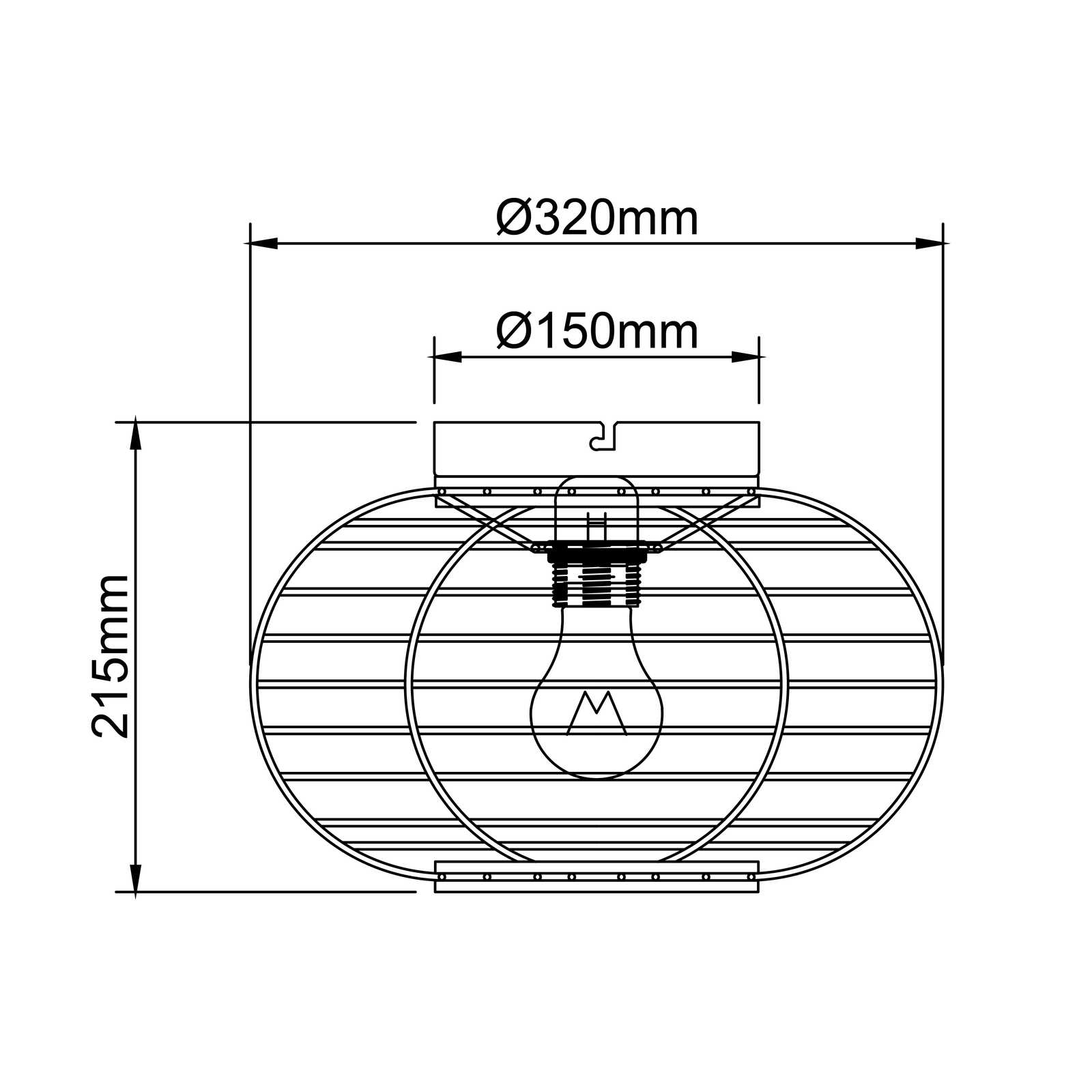             Metalen plafondlamp - Viktor 1 - Bruin
        