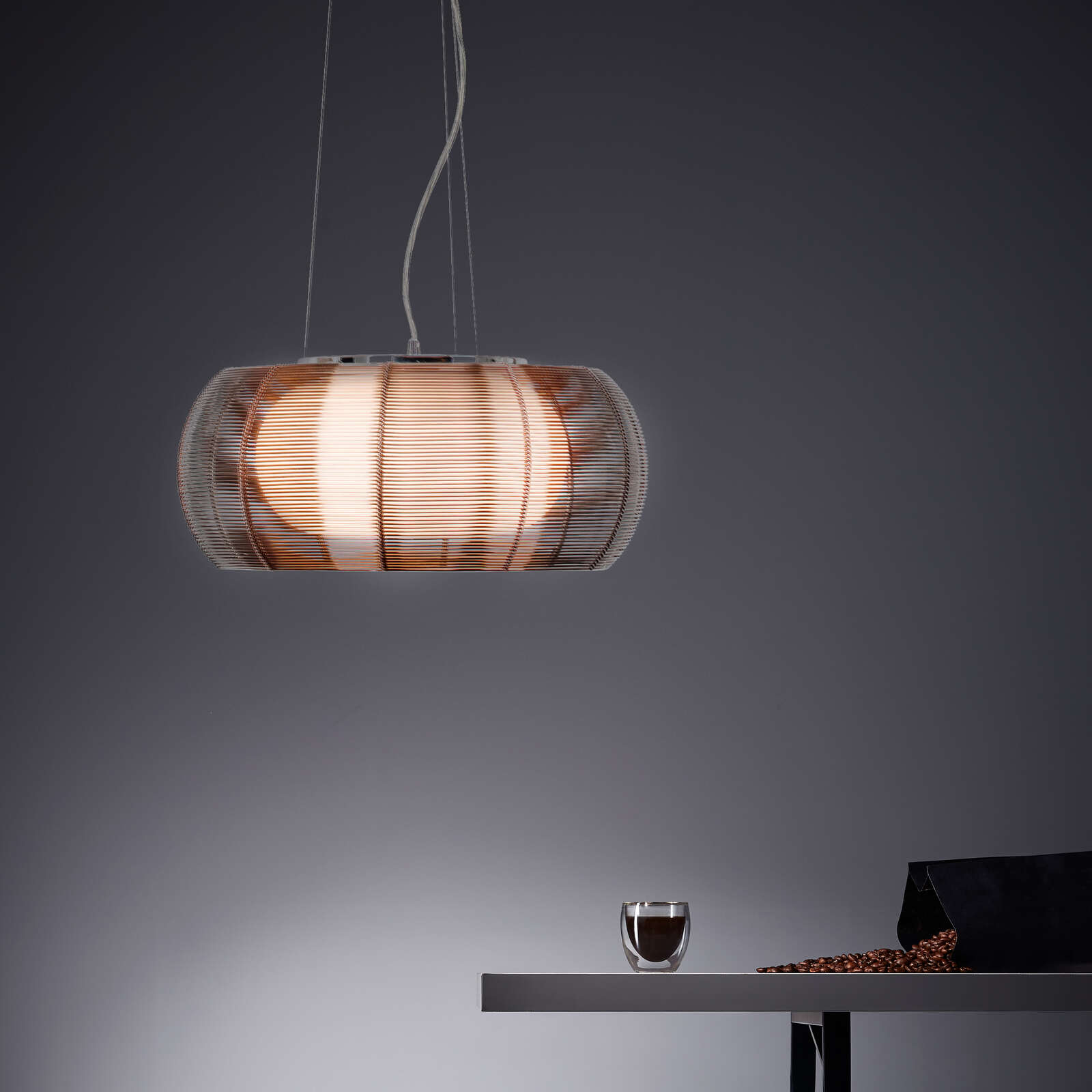             Glazen hanglamp - Maxime 6 - Bruin
        