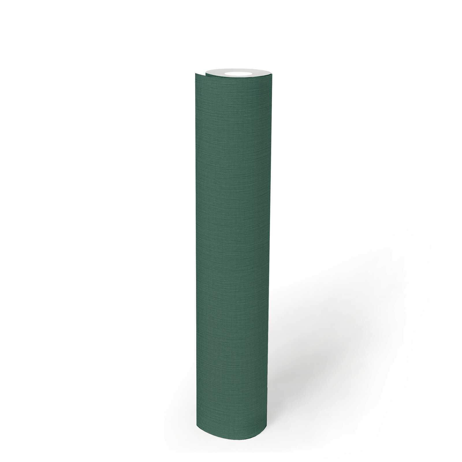             Single-coloured non-woven wallpaper with a textured effect in a dark shade - Green
        