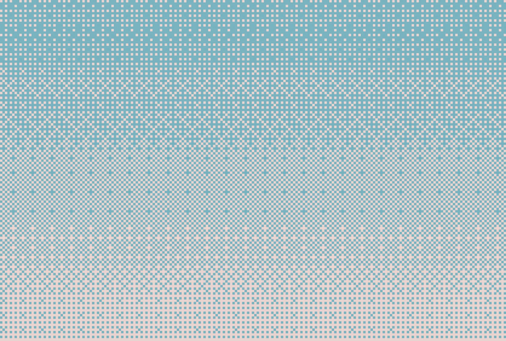             Fotomurali »pixi blu« - Motivo a punto croce in stile pixel - Blu | Materiali non tessuto liscio, leggermente perlato e scintillante
        