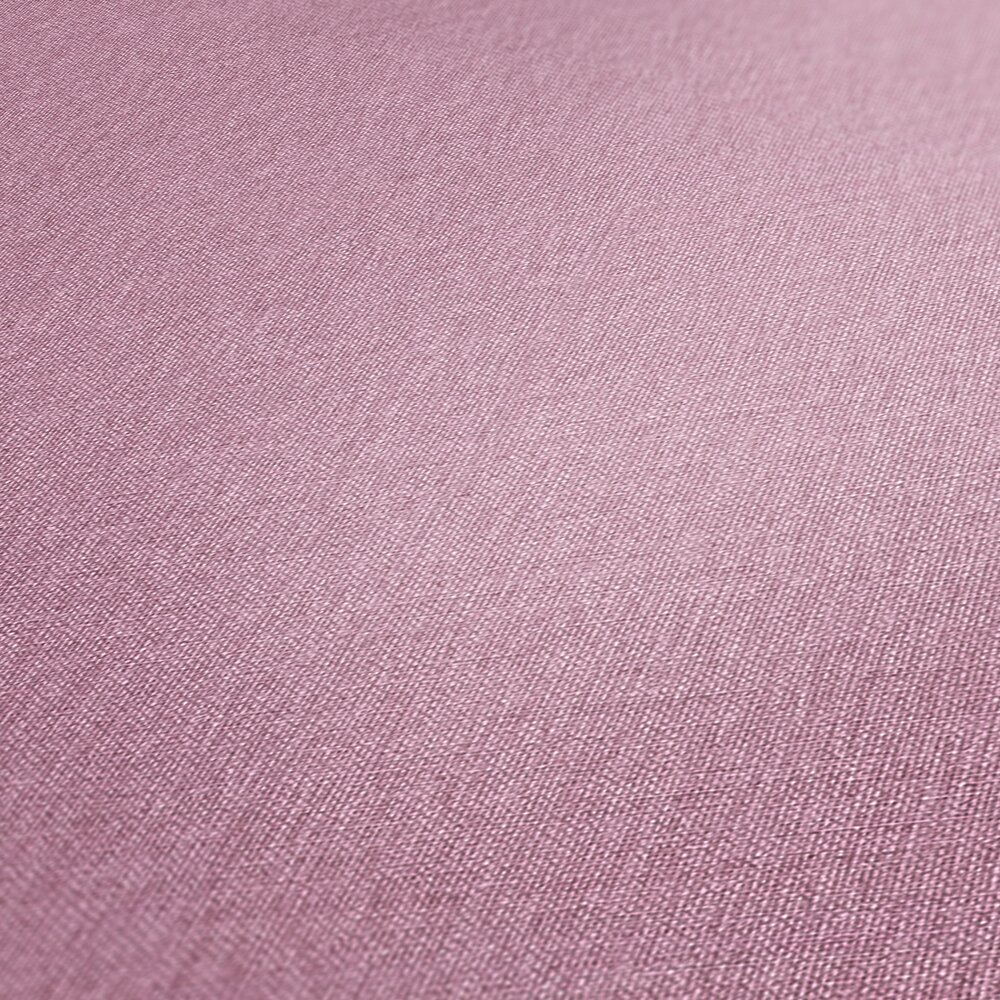             Single-coloured non-woven wallpaper in woven look - Purple
        