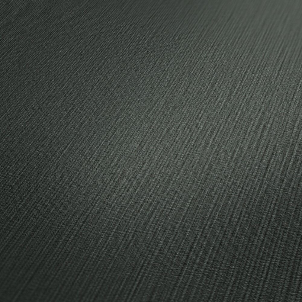             Dark plain non-woven wallpaper with a textured look - grey, anthracite
        