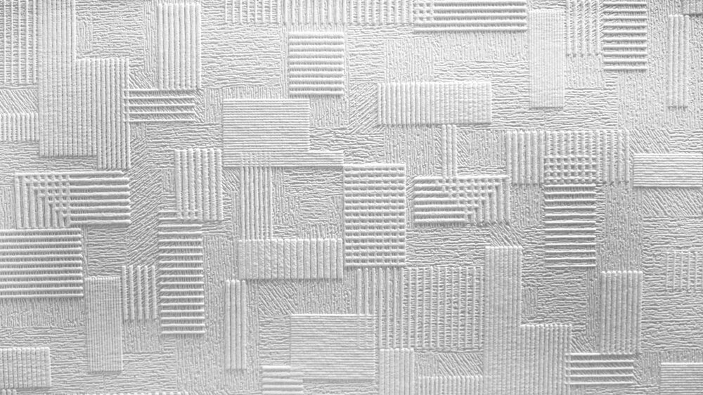             Papier peint rétro à motifs géométriques et effet 3D - Blanc
        