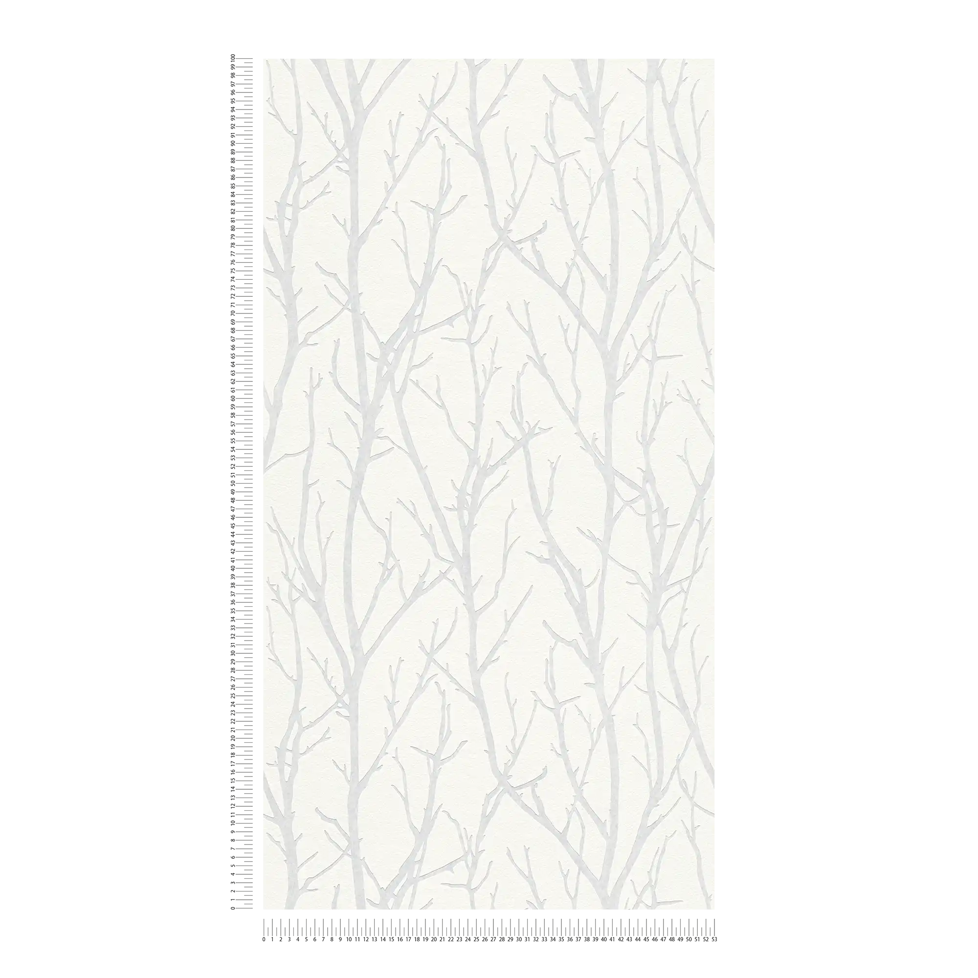             Papier peint à peindre avec motif de branches et aspect 3D - à peindre, blanc
        