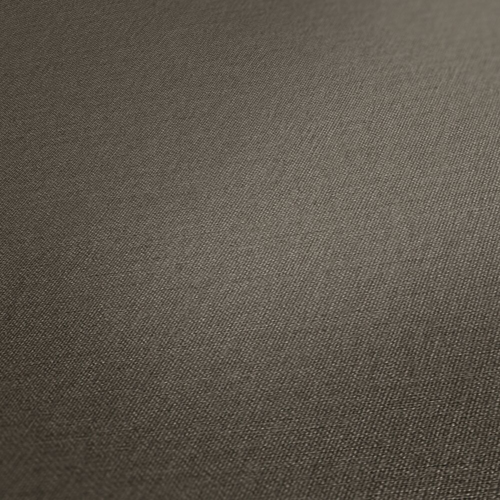             Non-woven wallpaper in woven look, single-coloured - grey, brown
        