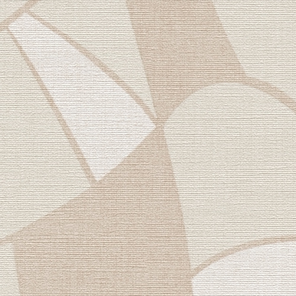             Carta da parati in tessuto non tessuto in stile geometrico - beige, crema
        