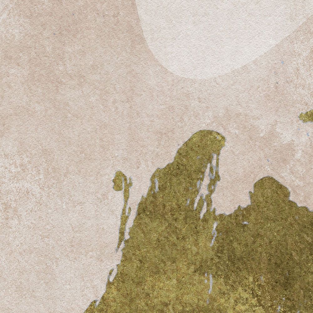             papier peint en papier panoramique »temu« - coups de pinceau avec design abstrait - vert, crème avec structure crépi vintage | Intissé mat et lisse
        