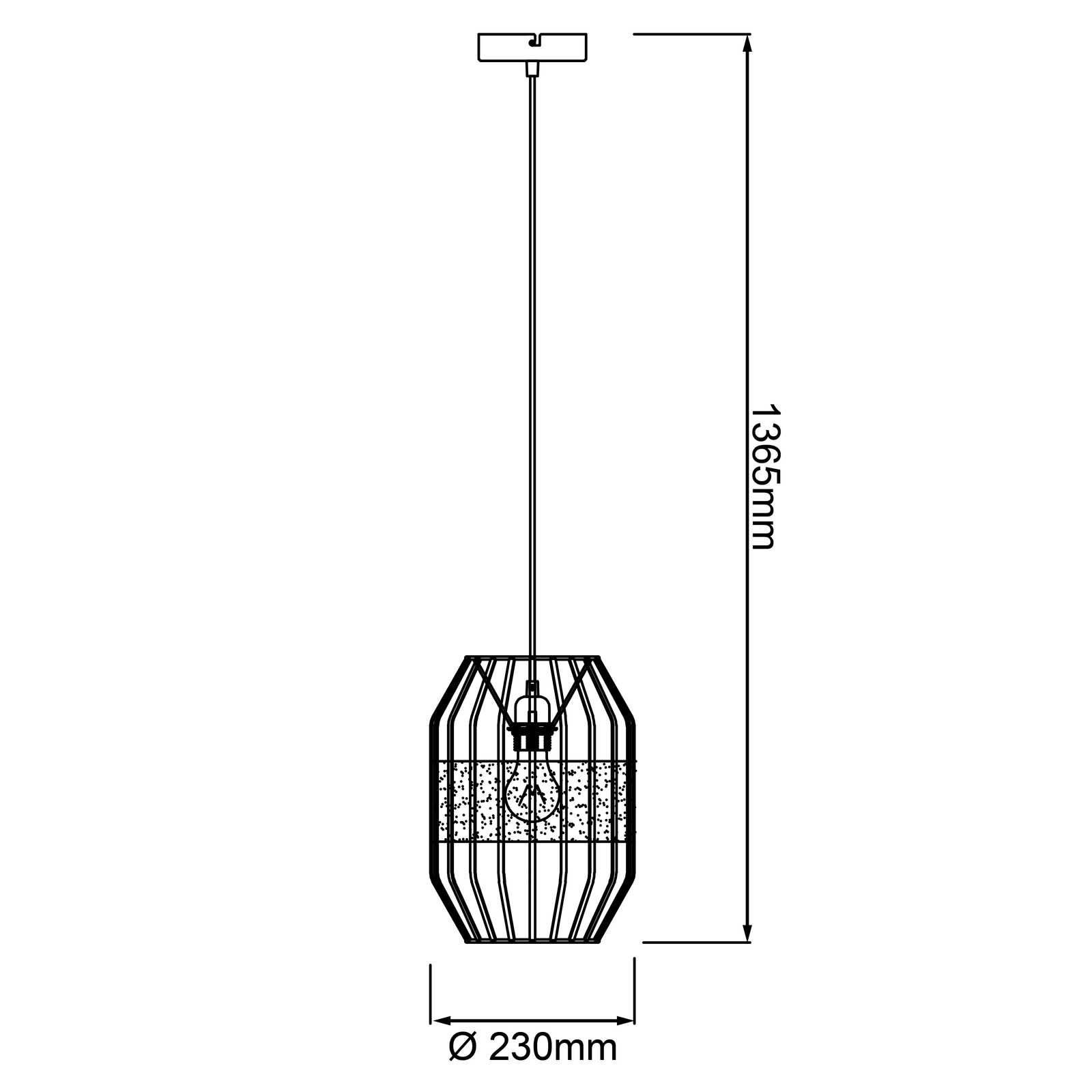             Textiel hanglamp - Nino 1 - Bruin
        