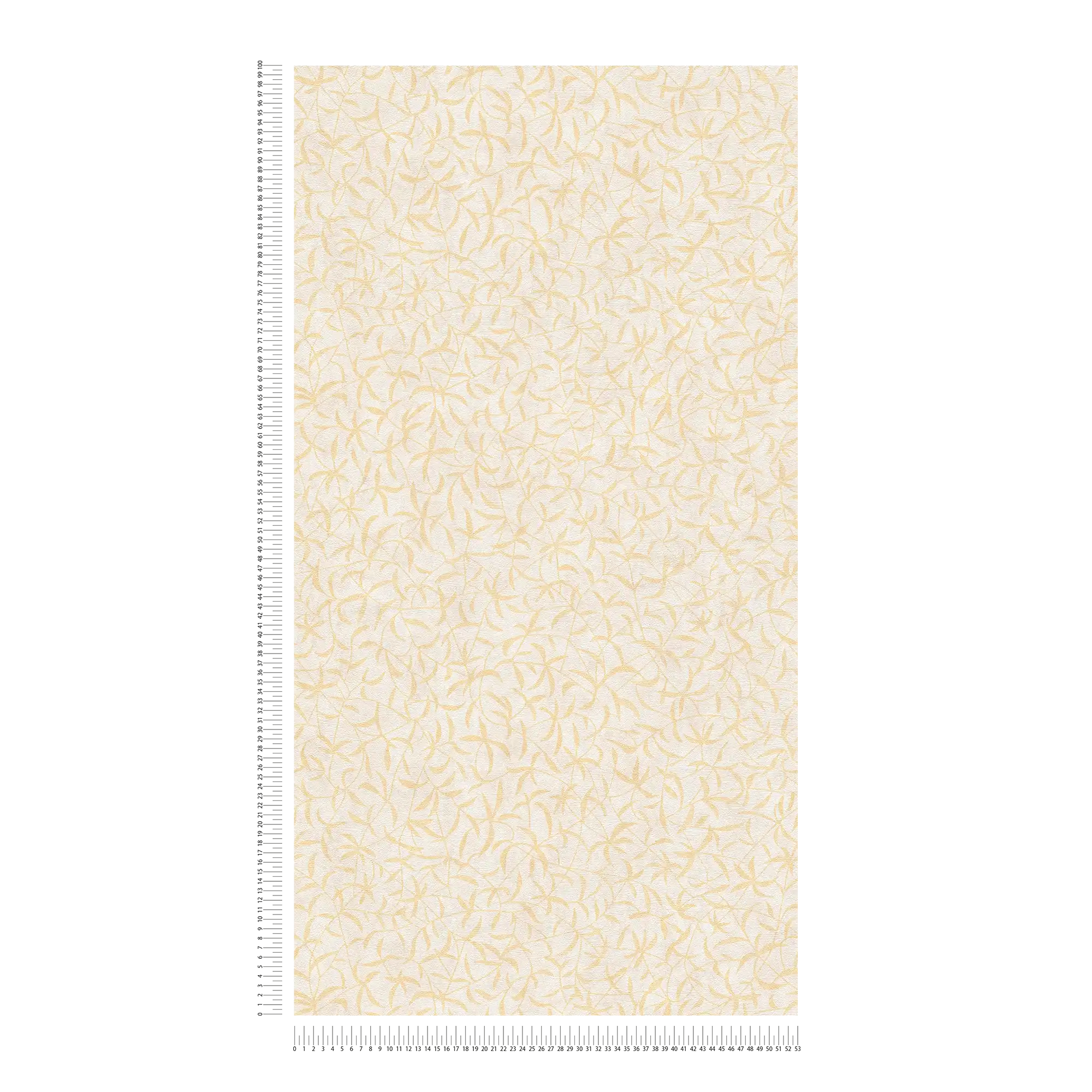             Papier peint intissé avec branches et fleurs - crème, beige, jaune
        