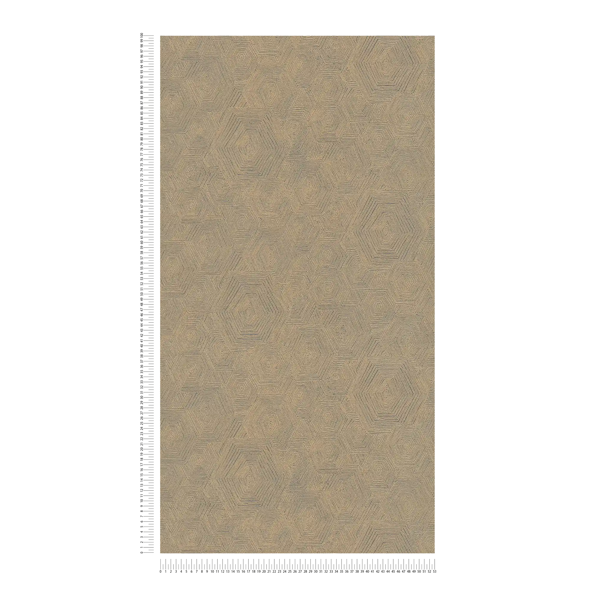             Melange wallpaper with graphic structure in ethnic look - brown, metallic
        