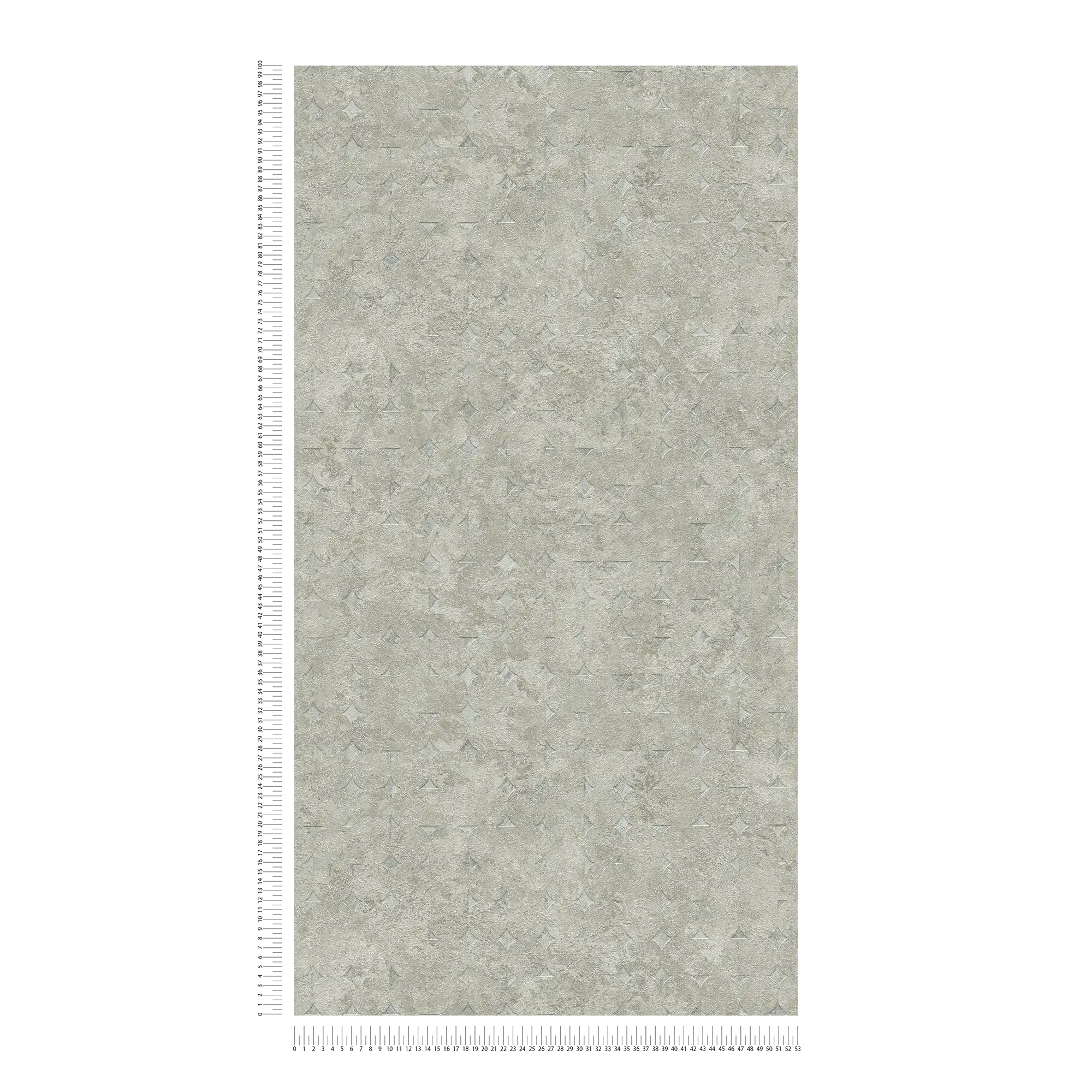             Plain textured non-woven wallpaper with diamond pattern - grey, green
        