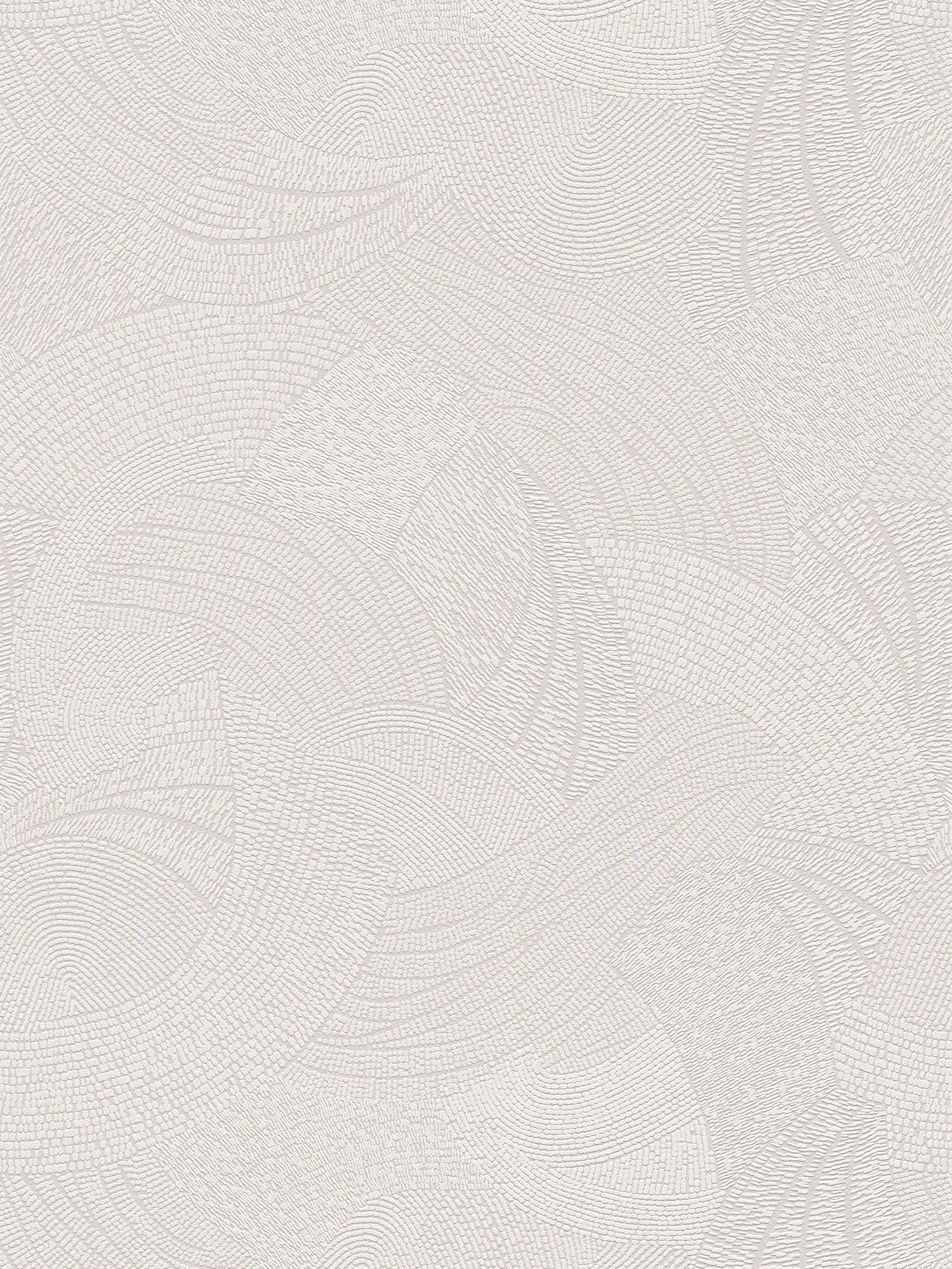         Graphic wave pattern non-woven wallpaper - grey, white
    