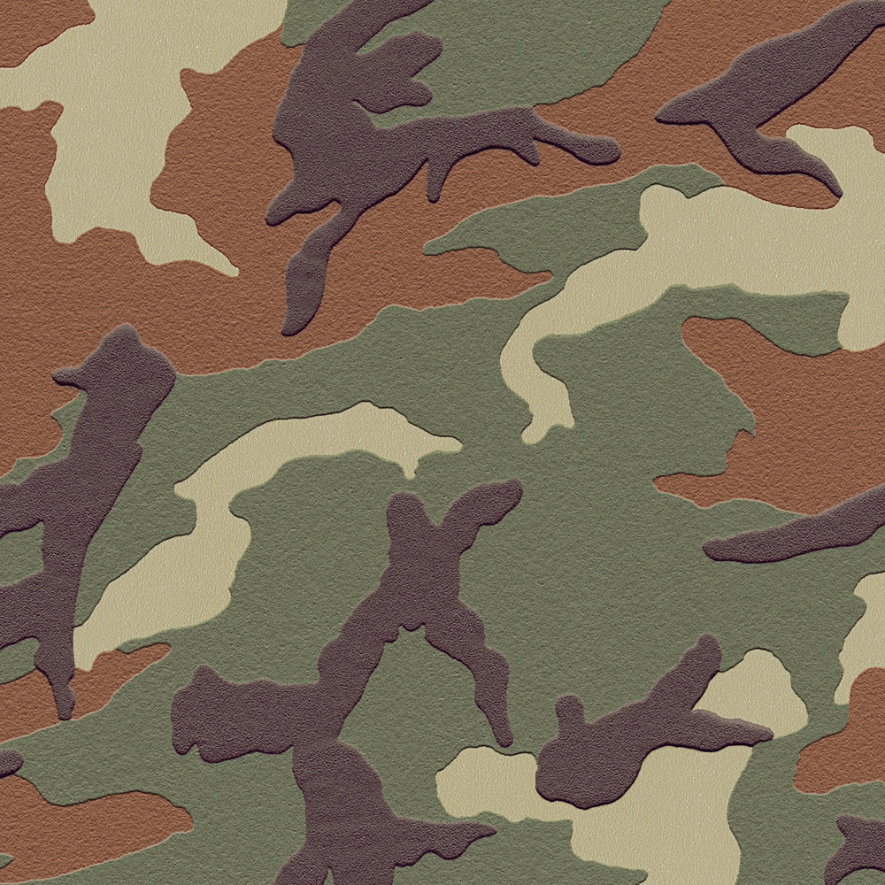             Camouflage pattern wallpaper with camouflage design - green, brown
        