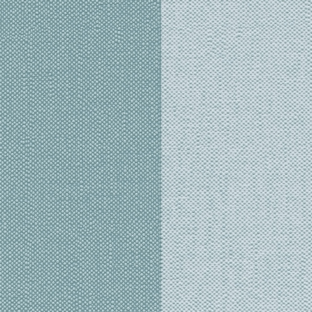             Non-woven wallpaper with block stripes and textile look - blue, turquoise
        